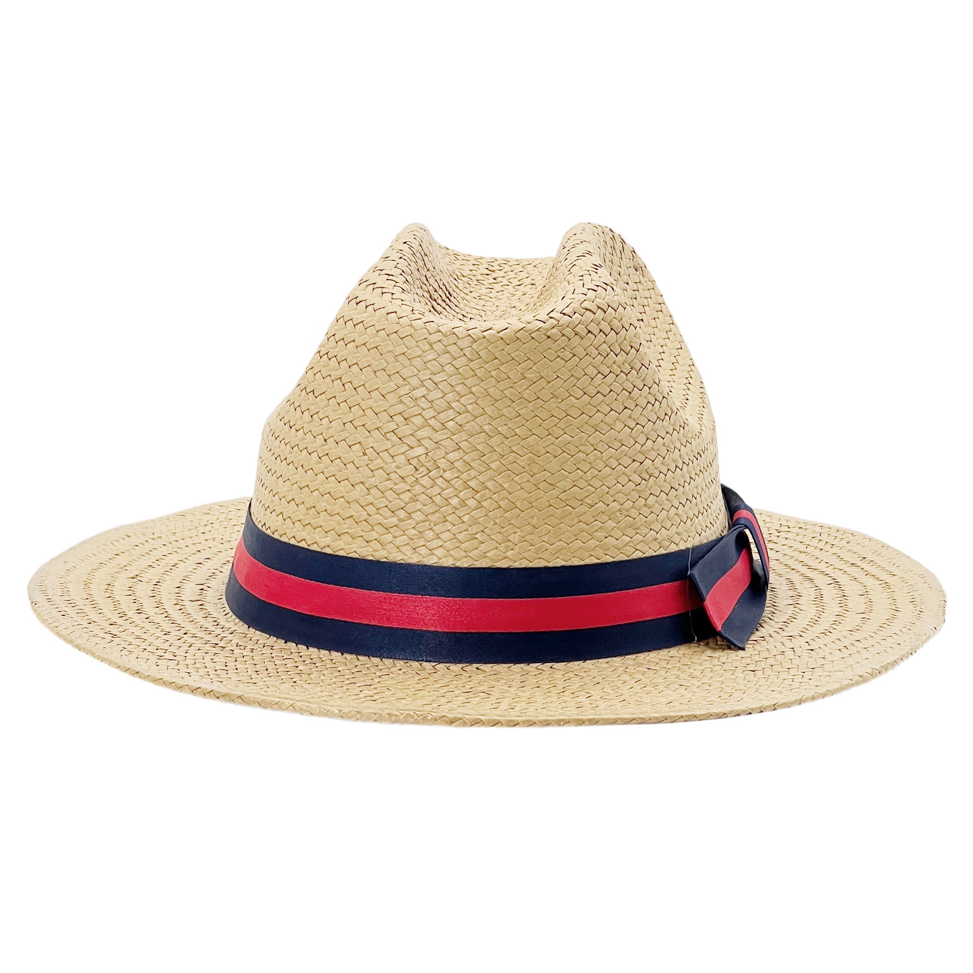 Straw Hat – Beige, Color-Blocked Band