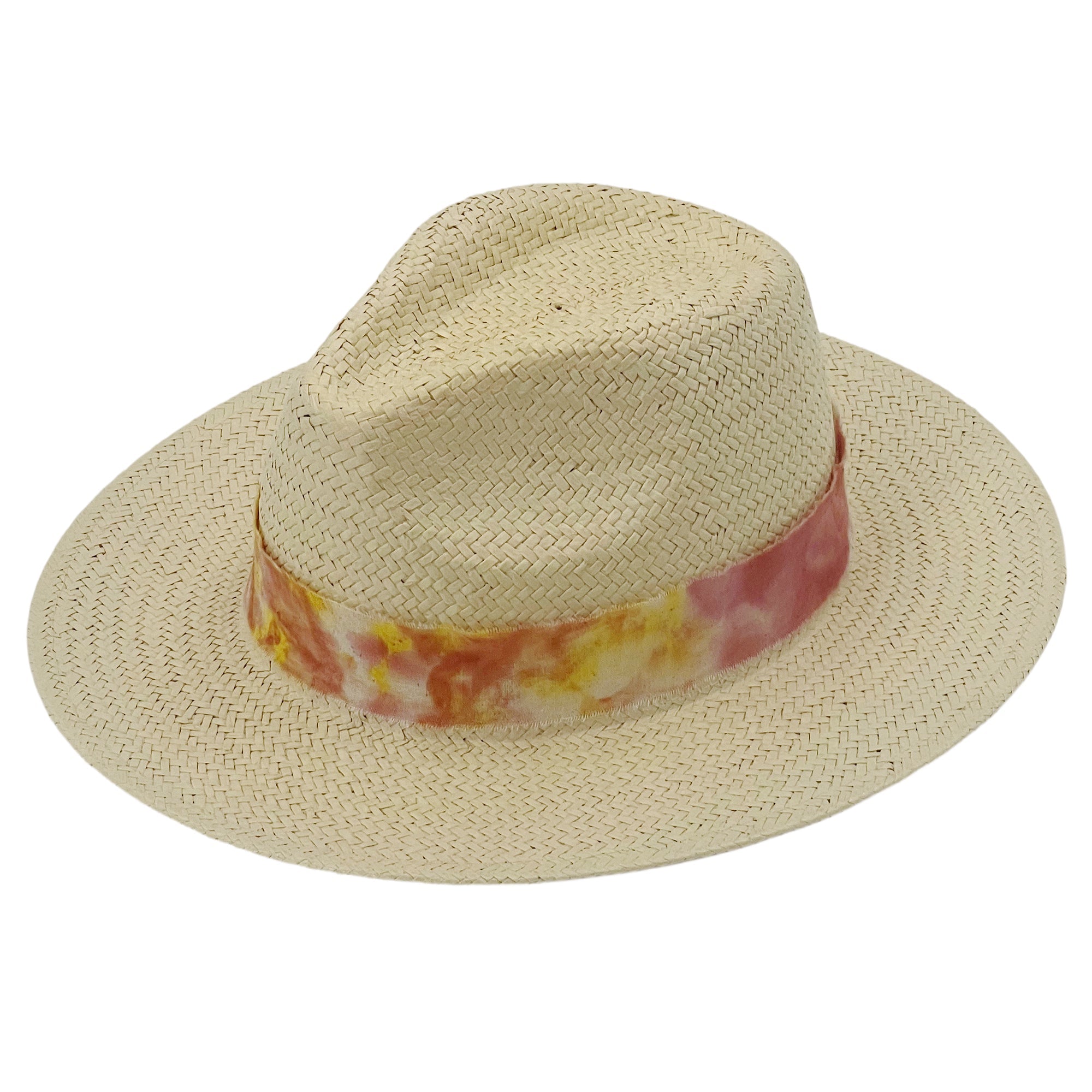 Flat-Brim Summer Hat – Bold Flame Accent