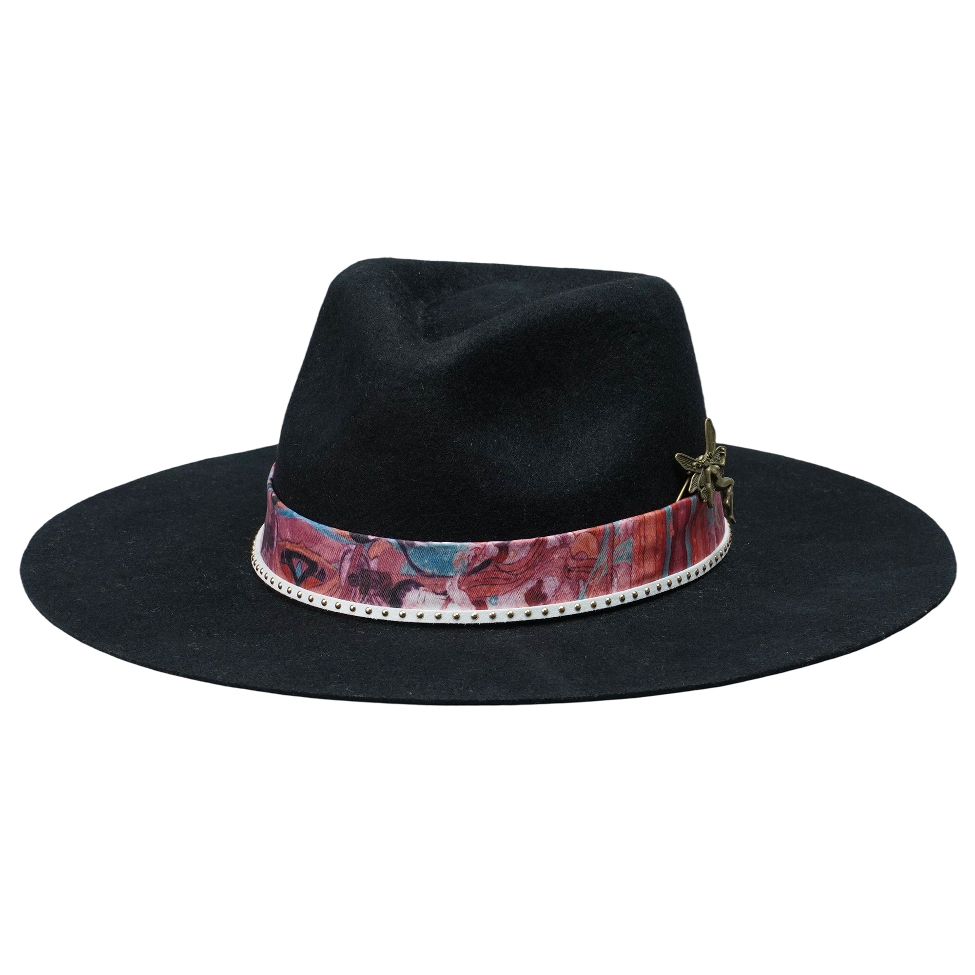 Statement Brim Hat: Custom Band, Metal Pin