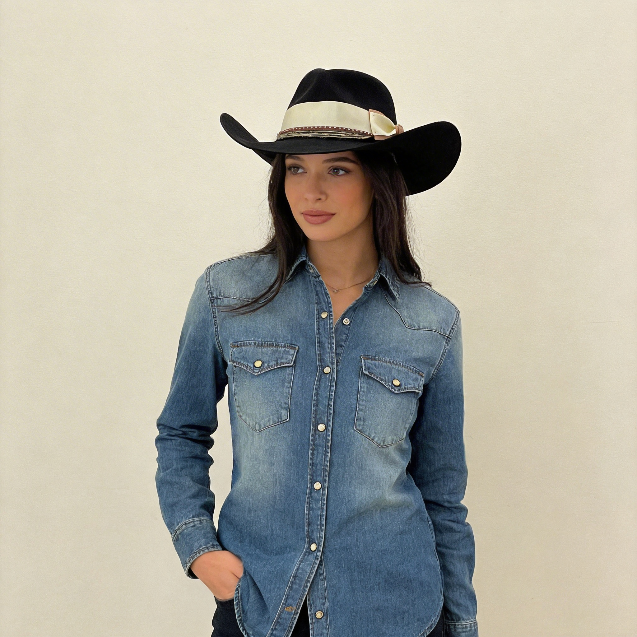 Black Cowboy Hat – Custom Woven Band