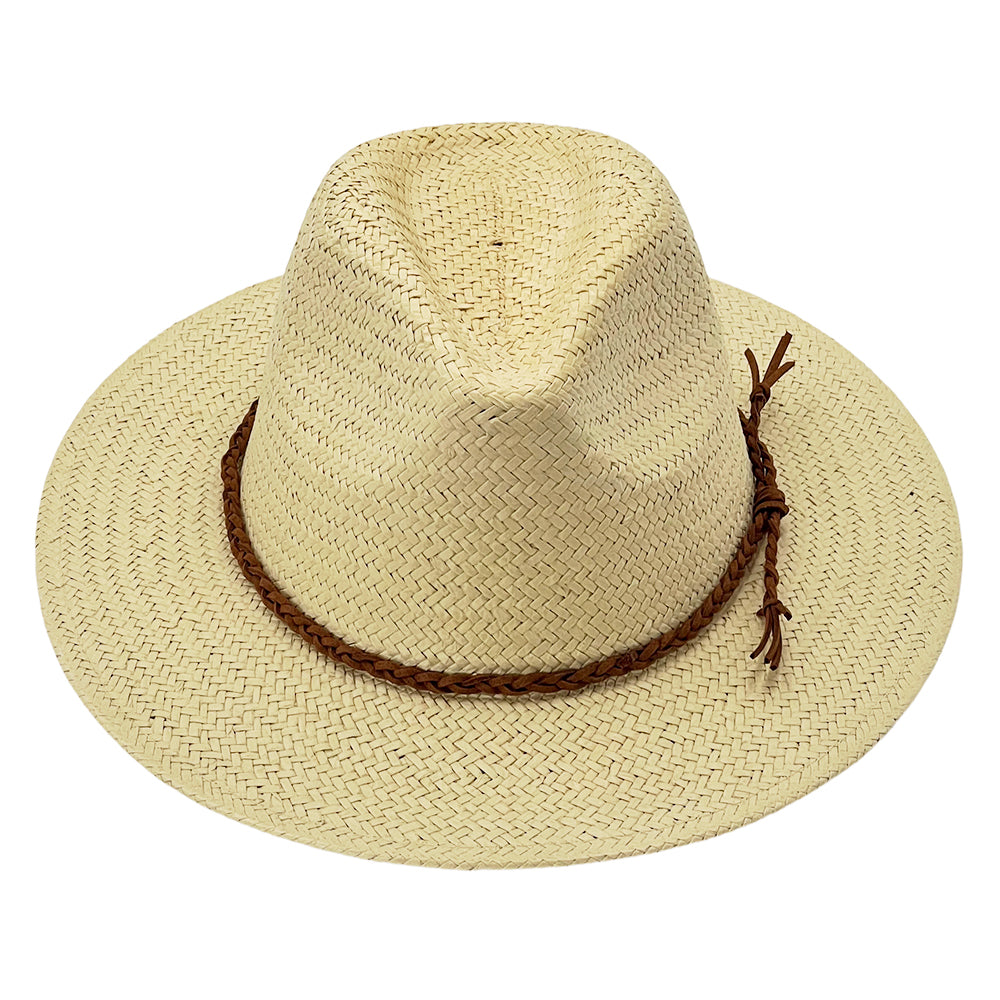 Summer Flat Brim – Brown Cord Knot Accent