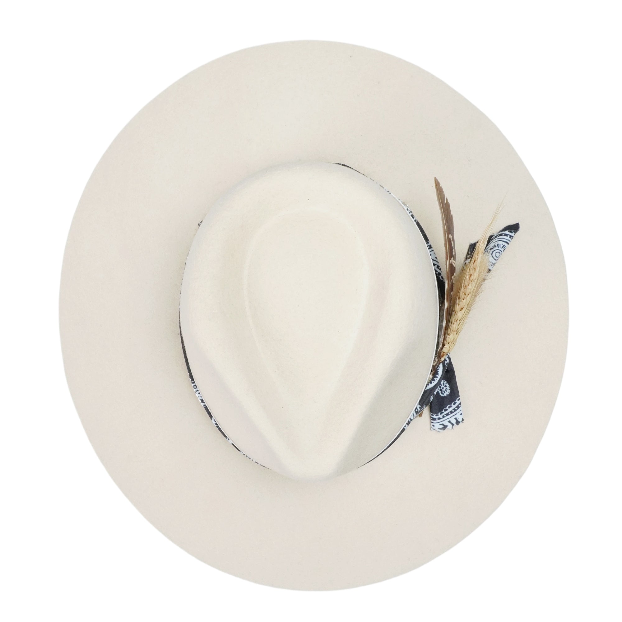 Off-White Straight Brim Felt Hat with Croc Band