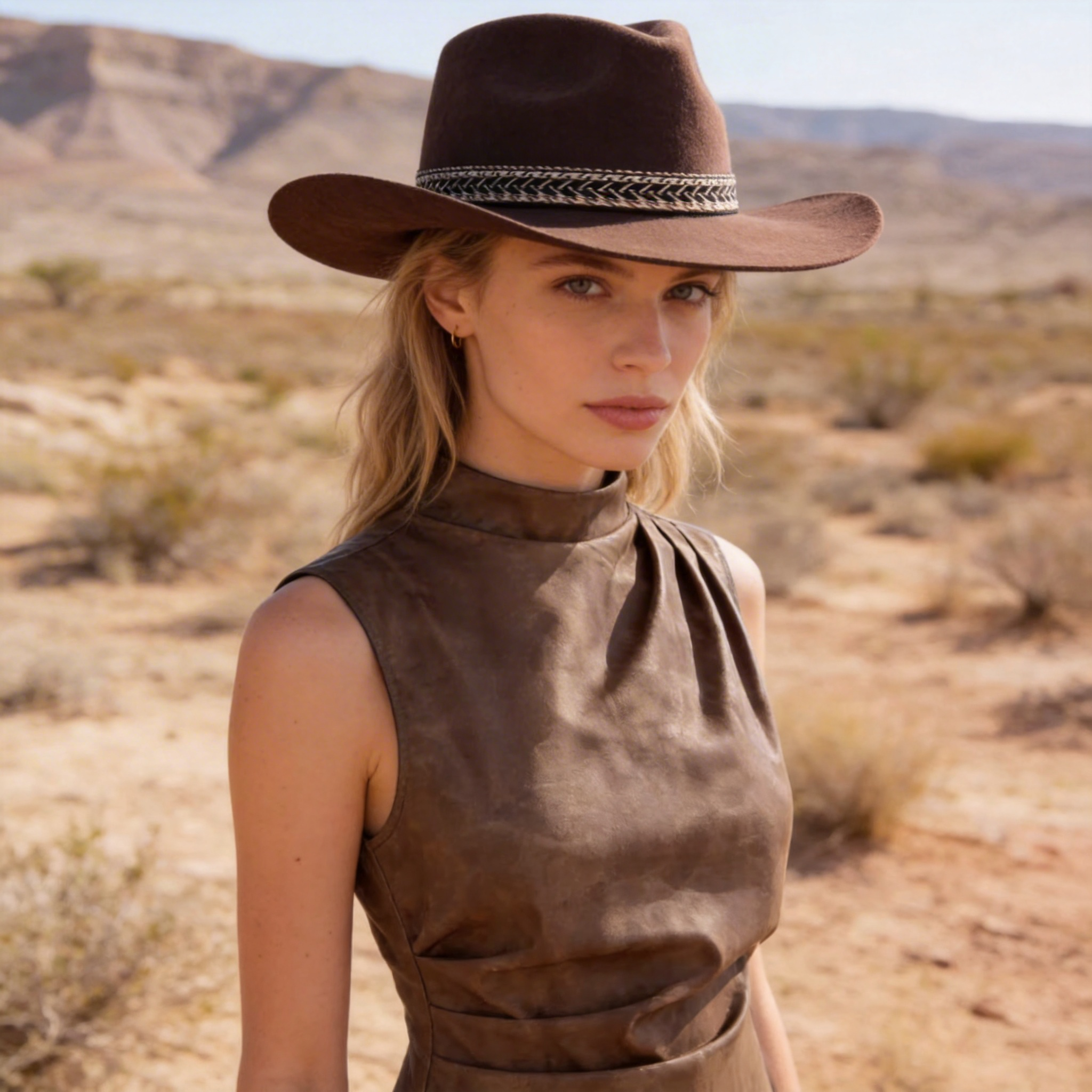 Brown Cowboy – Woven Band Detail