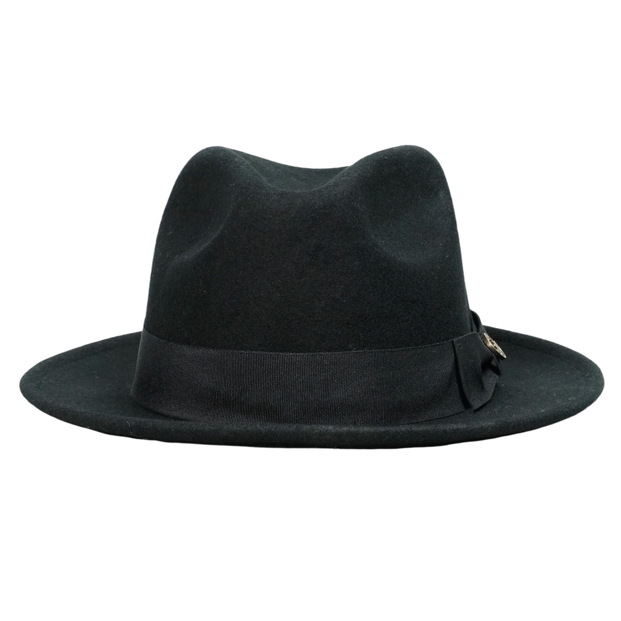 Timeless Dress Hat – Black Felt, Refined Hardware Trim