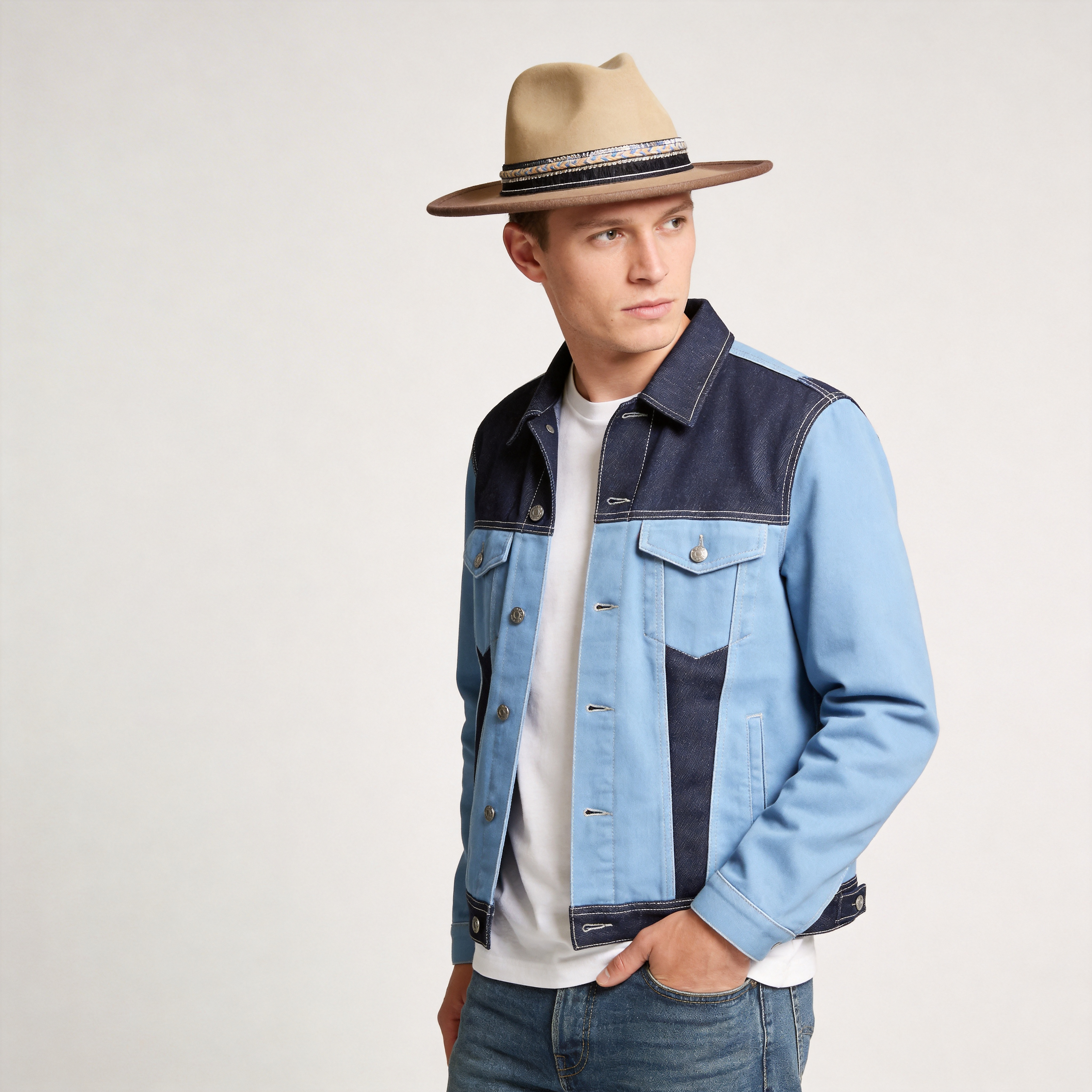 Gradient Felt Hat – Custom Fabric Trim