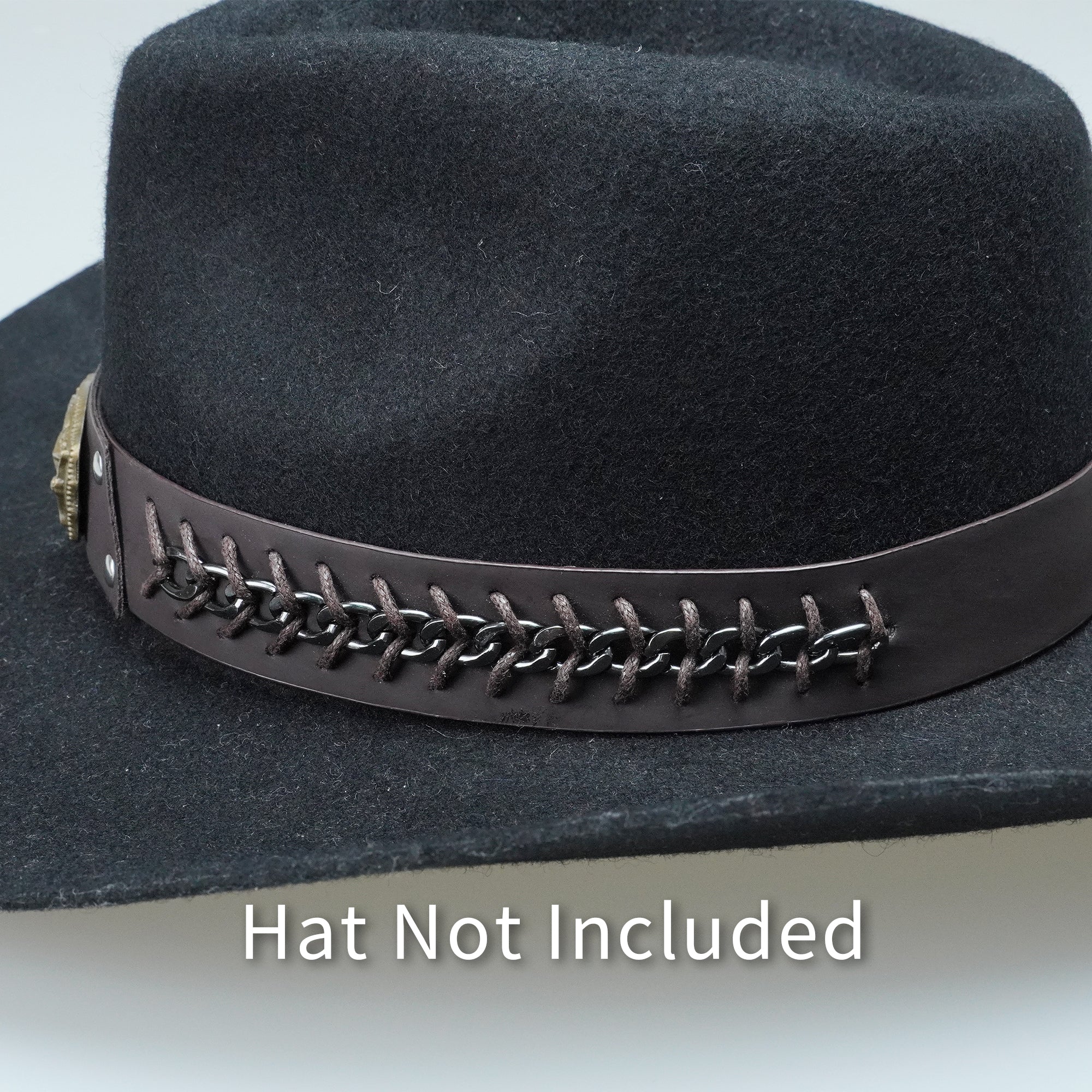 STAR METAL BRAIDED LEATHER HAT BAND