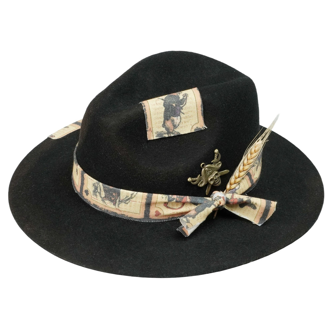 Minimal Felt Hat – Charred Detail, Retro Textile Trim