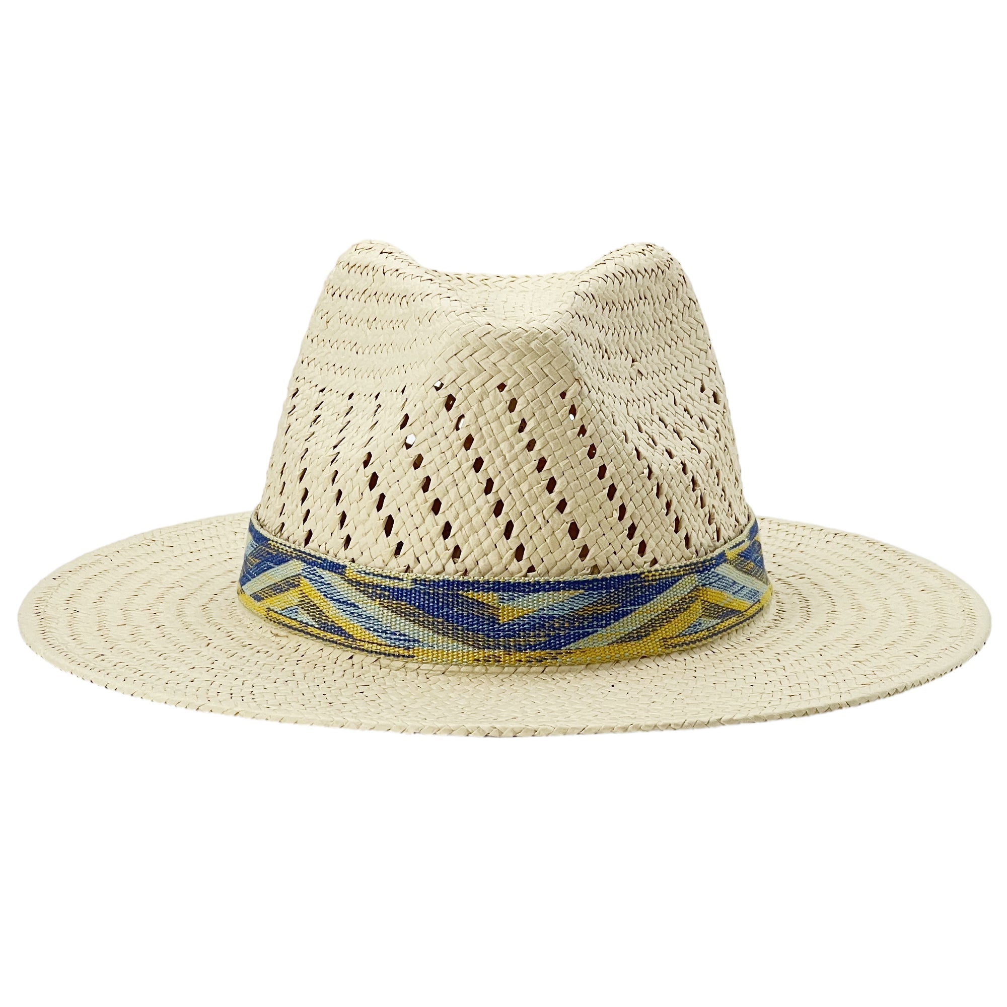 Chic Straw Hat – Woven Trim