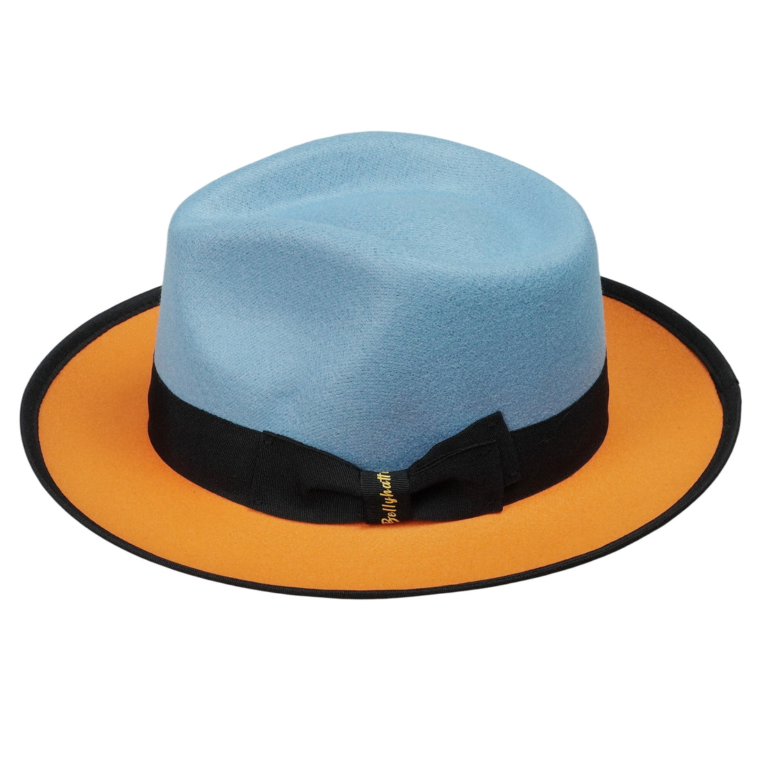 Elegant Two-Tone Soft Hat – Sky Blue and Citrus Edge