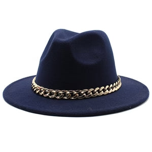 Solid Color Flat-Brim – Chain Band Design