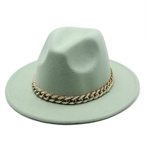 Solid Color Flat-Brim – Chain Band Design