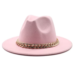 Solid Color Flat-Brim – Chain Band Design