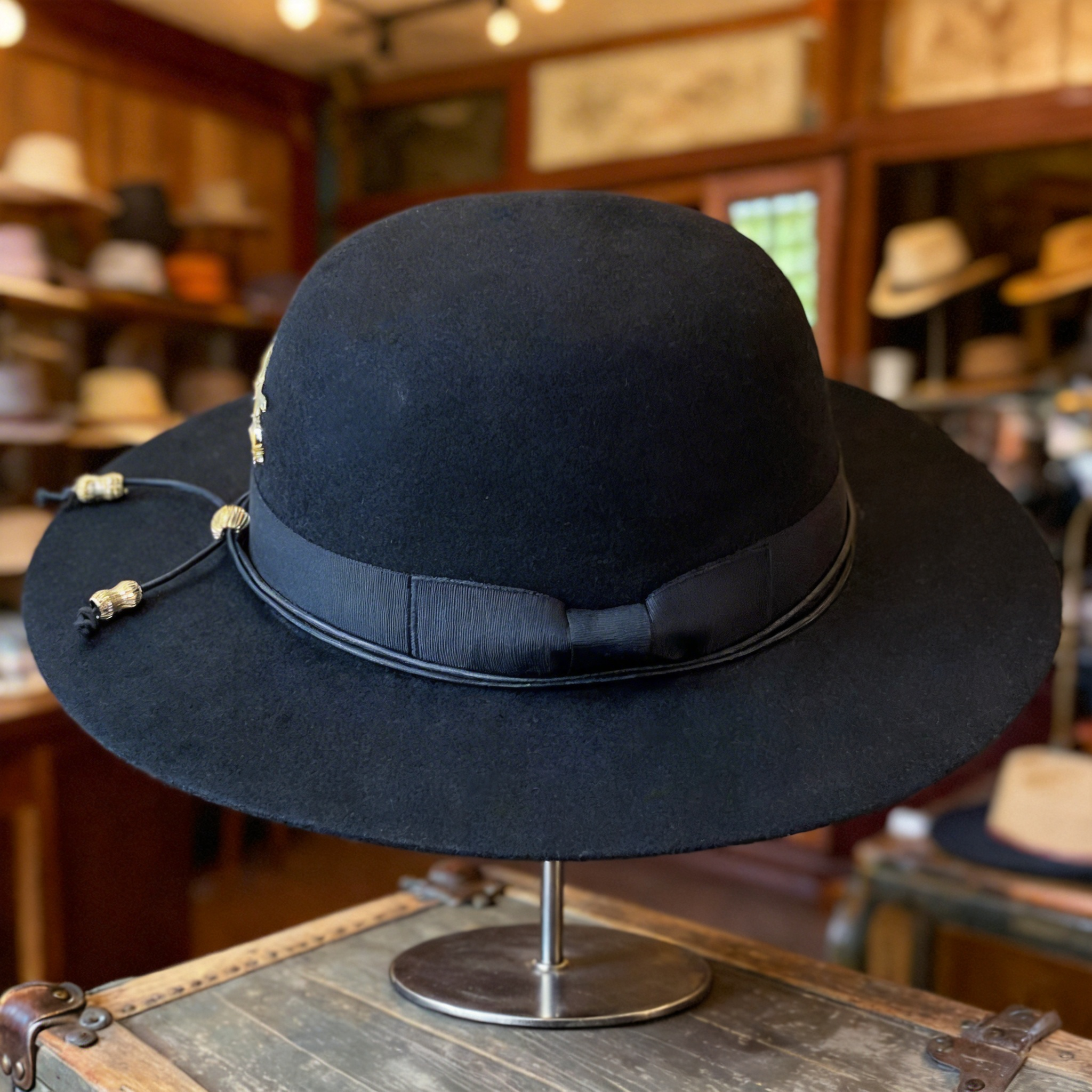 Black Flat-Brim – Custom Metal Accents