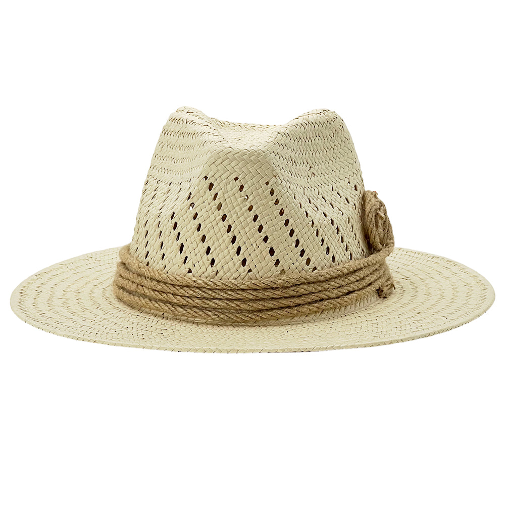 Breathable Ivory Hat – Hand-Formed Rope Accent