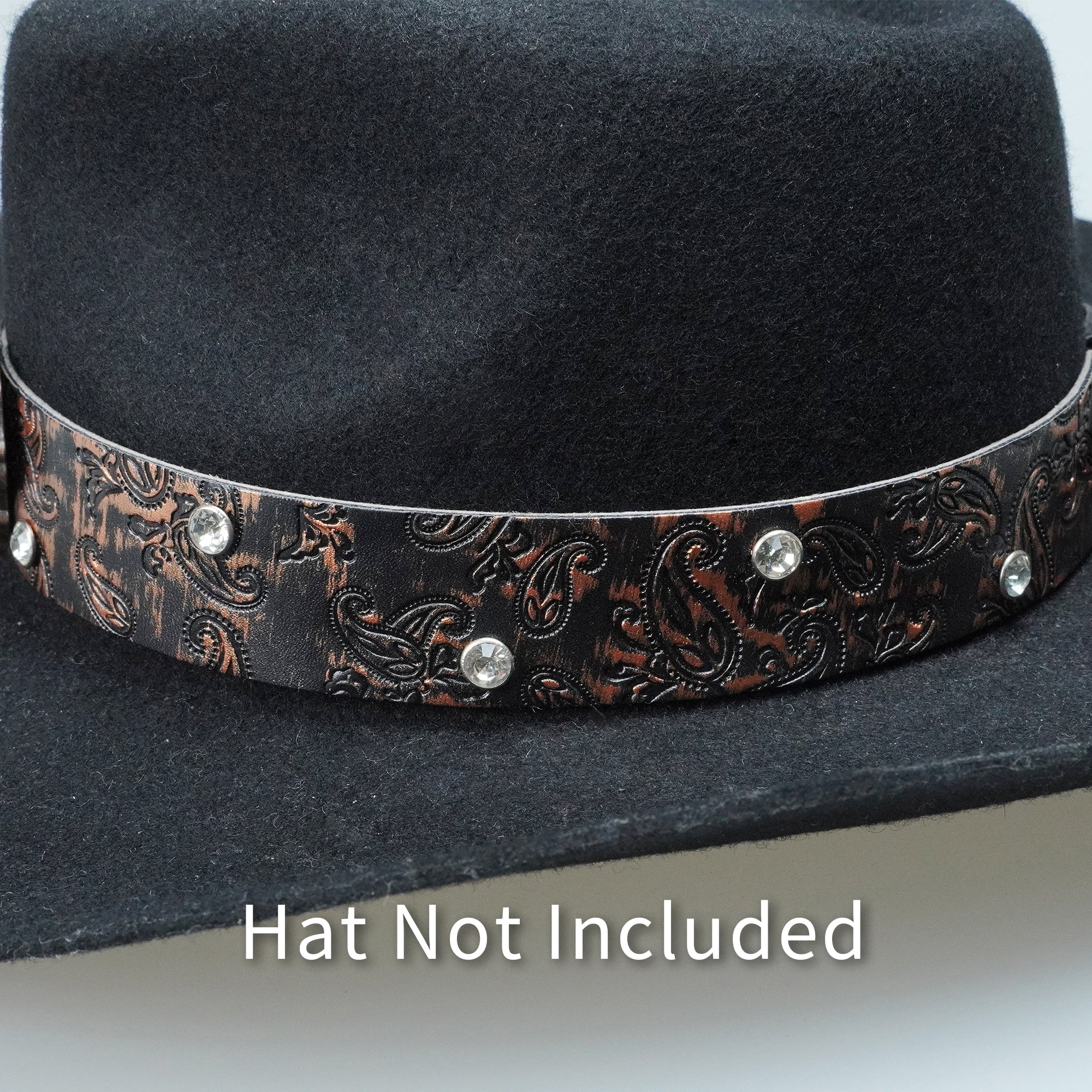 HEART METAL LEATHER HAT BAND
