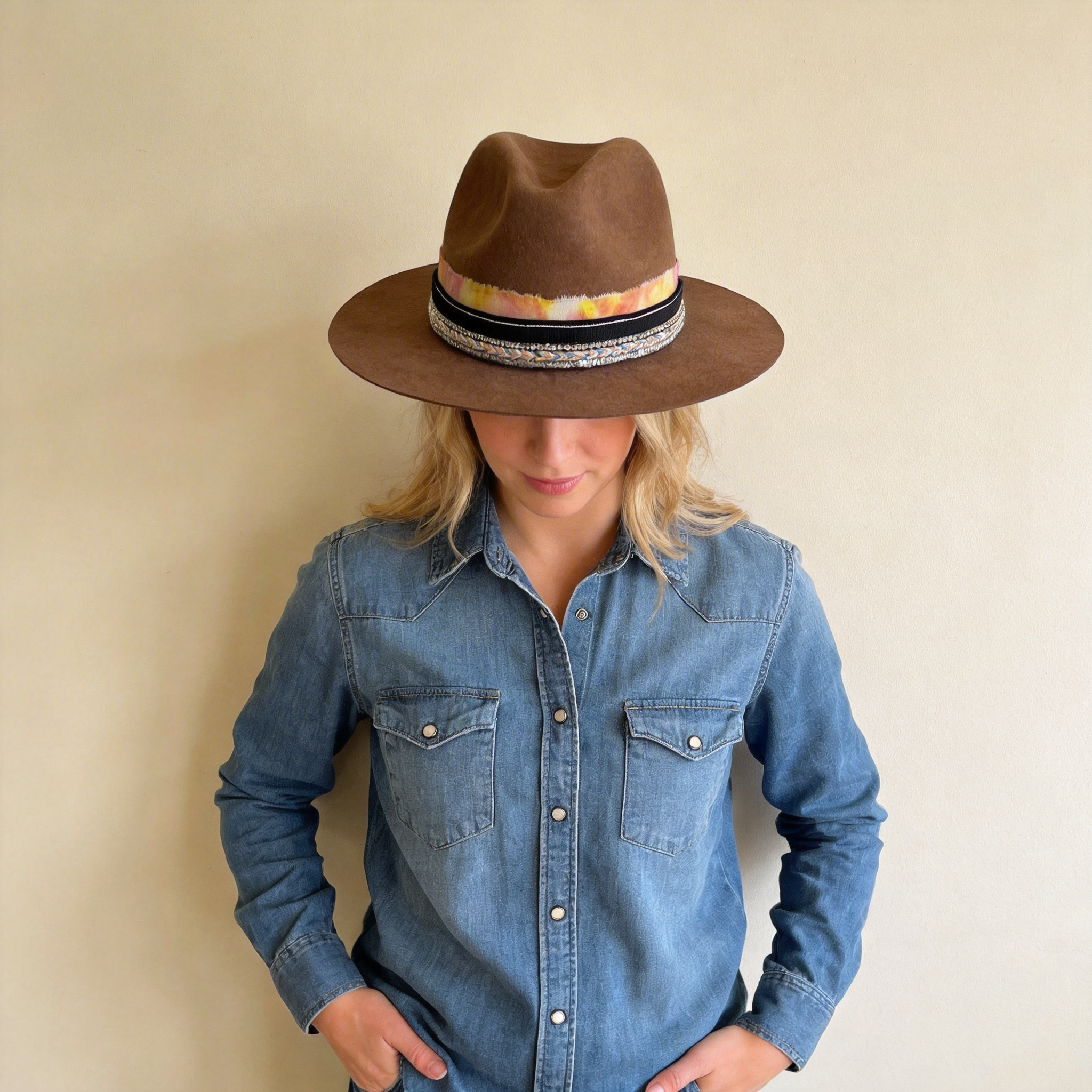 Warm Brown Fedora – Dual Custom Bands