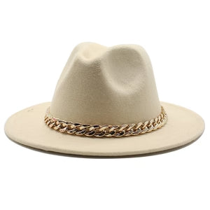 Solid Color Flat-Brim – Chain Band Design