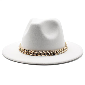 Solid Color Flat-Brim – Chain Band Design