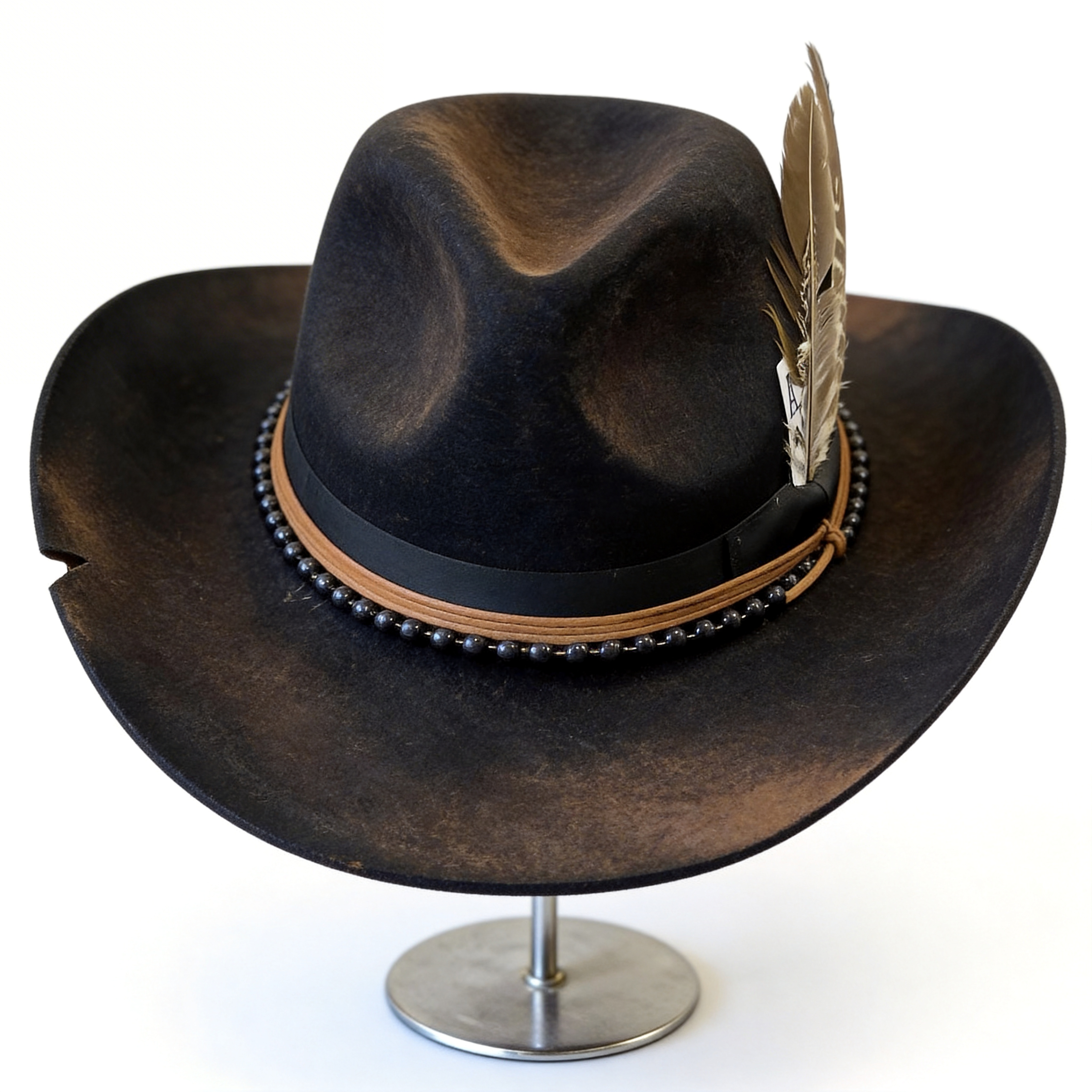 Hand-Burned Western Hat