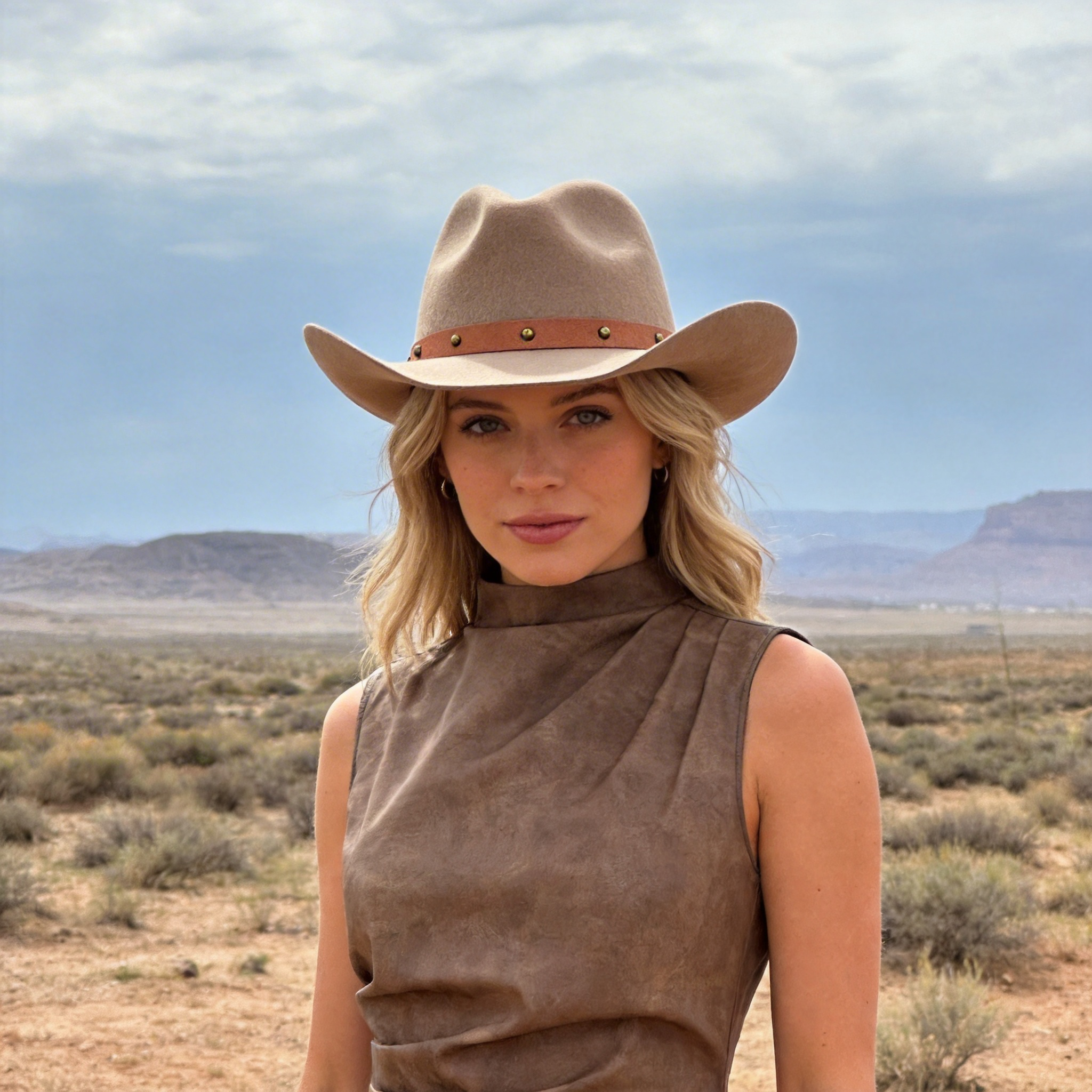 Beige Cowboy – Minimal Metal Clasp