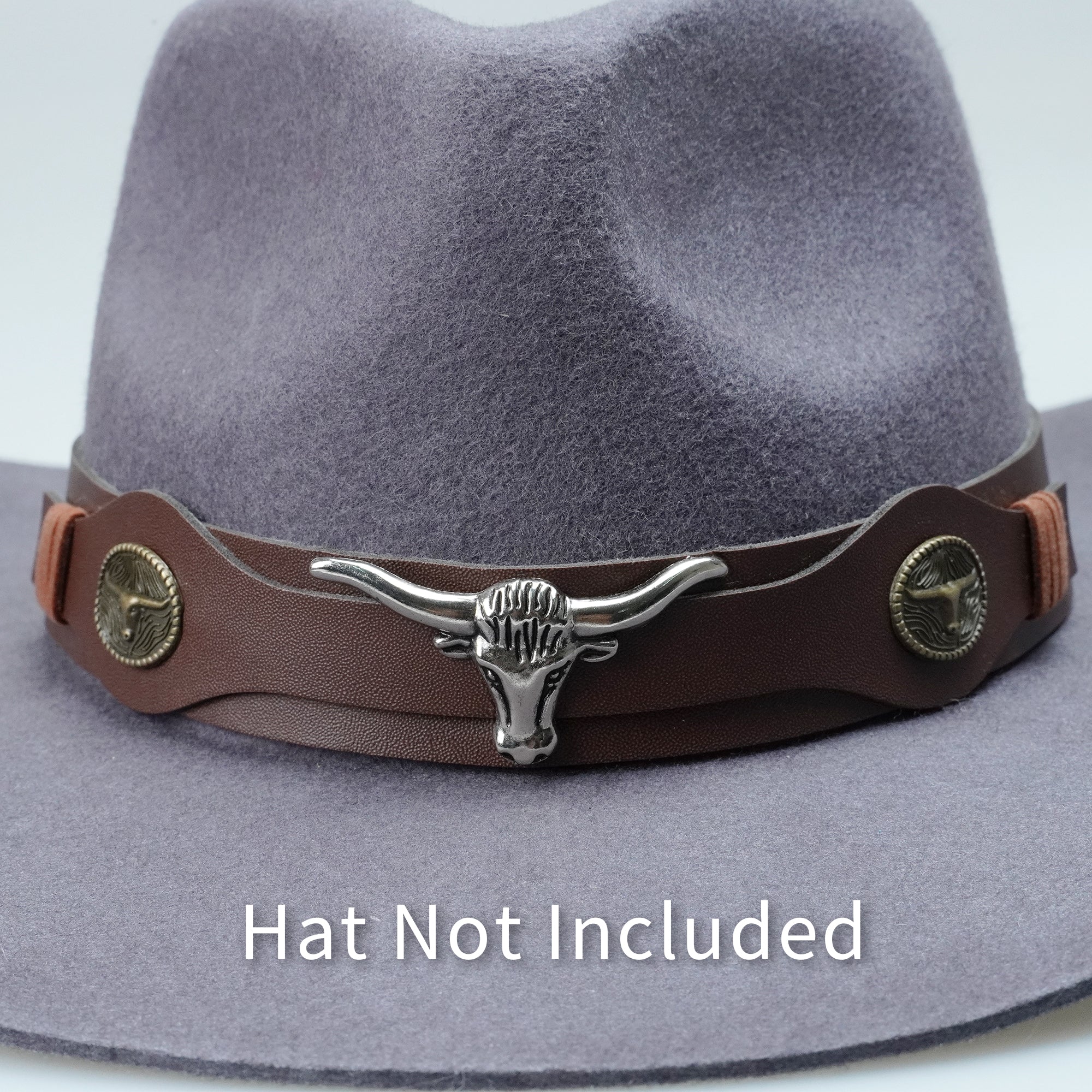 SILVER BULL LEATHER HAT BAND
