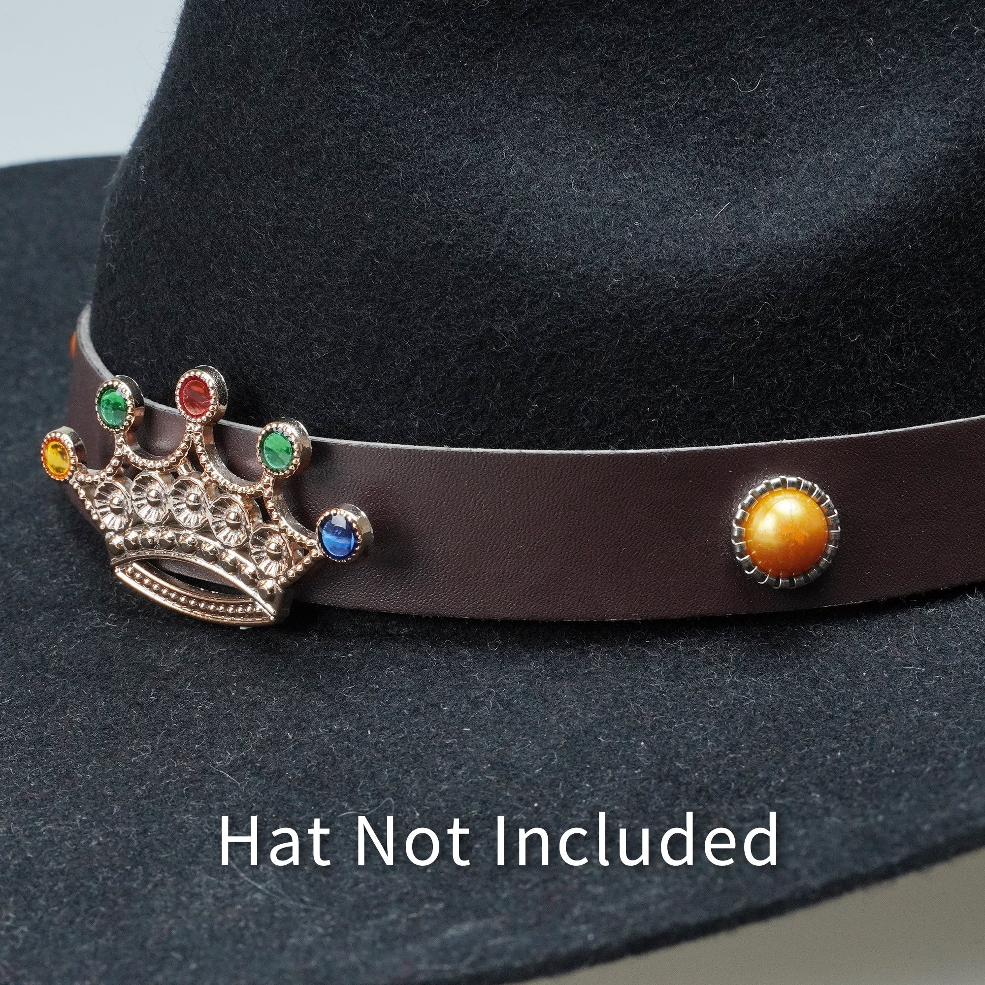 ROYAL CROWN LEATHER HAT BAND