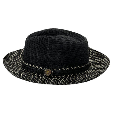 True Black -Woven Summer Hats Quiet Detail Straw Hat