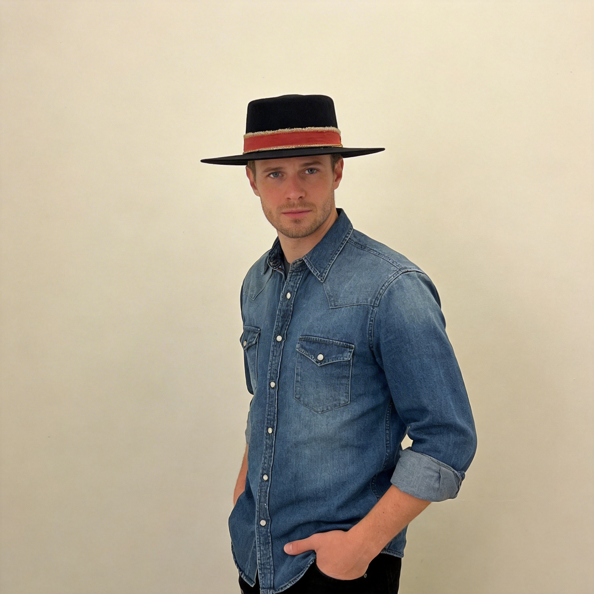 Custom Fabric Gambler Hat – Deep Black
