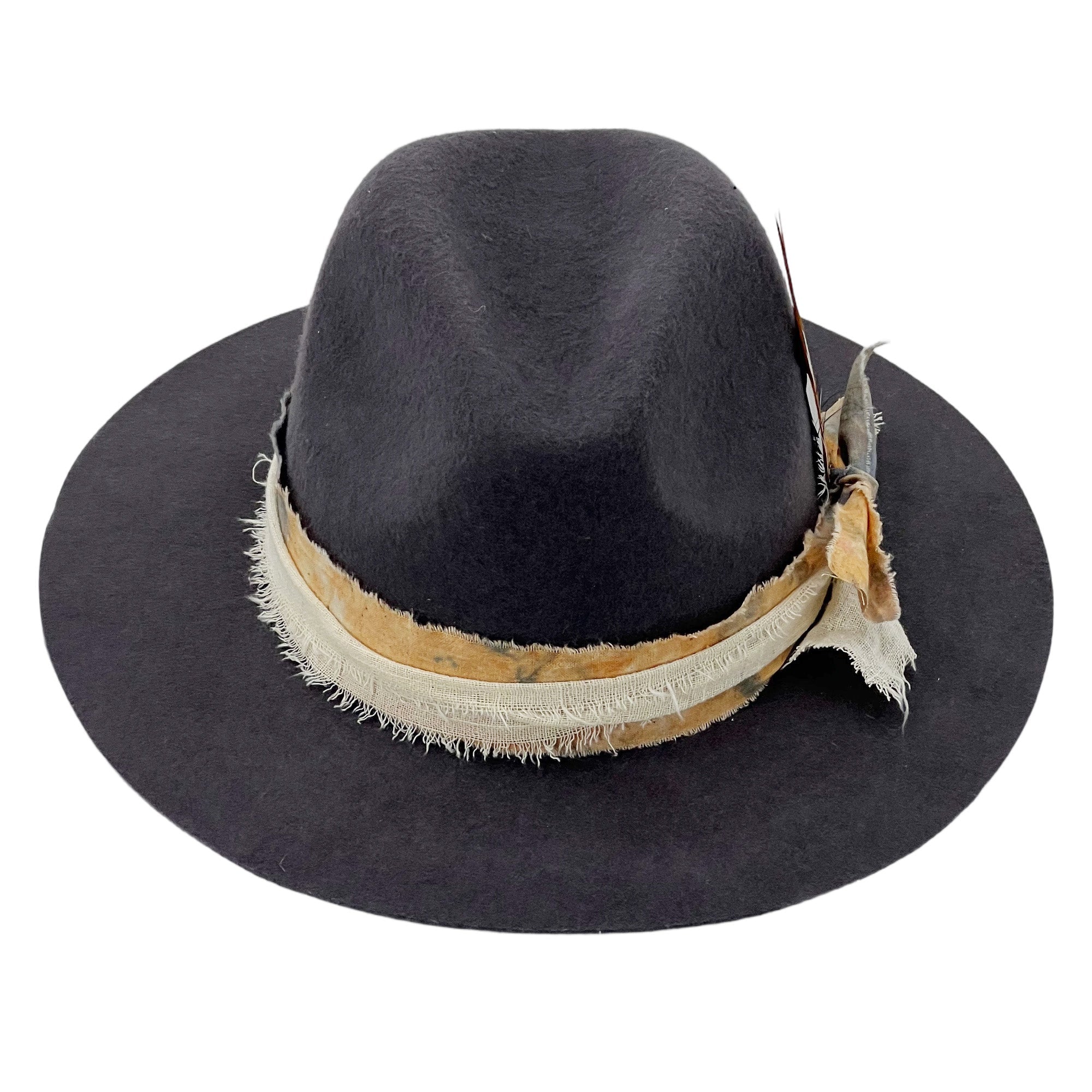 Modern Gray Hat – Feather Accent Detail