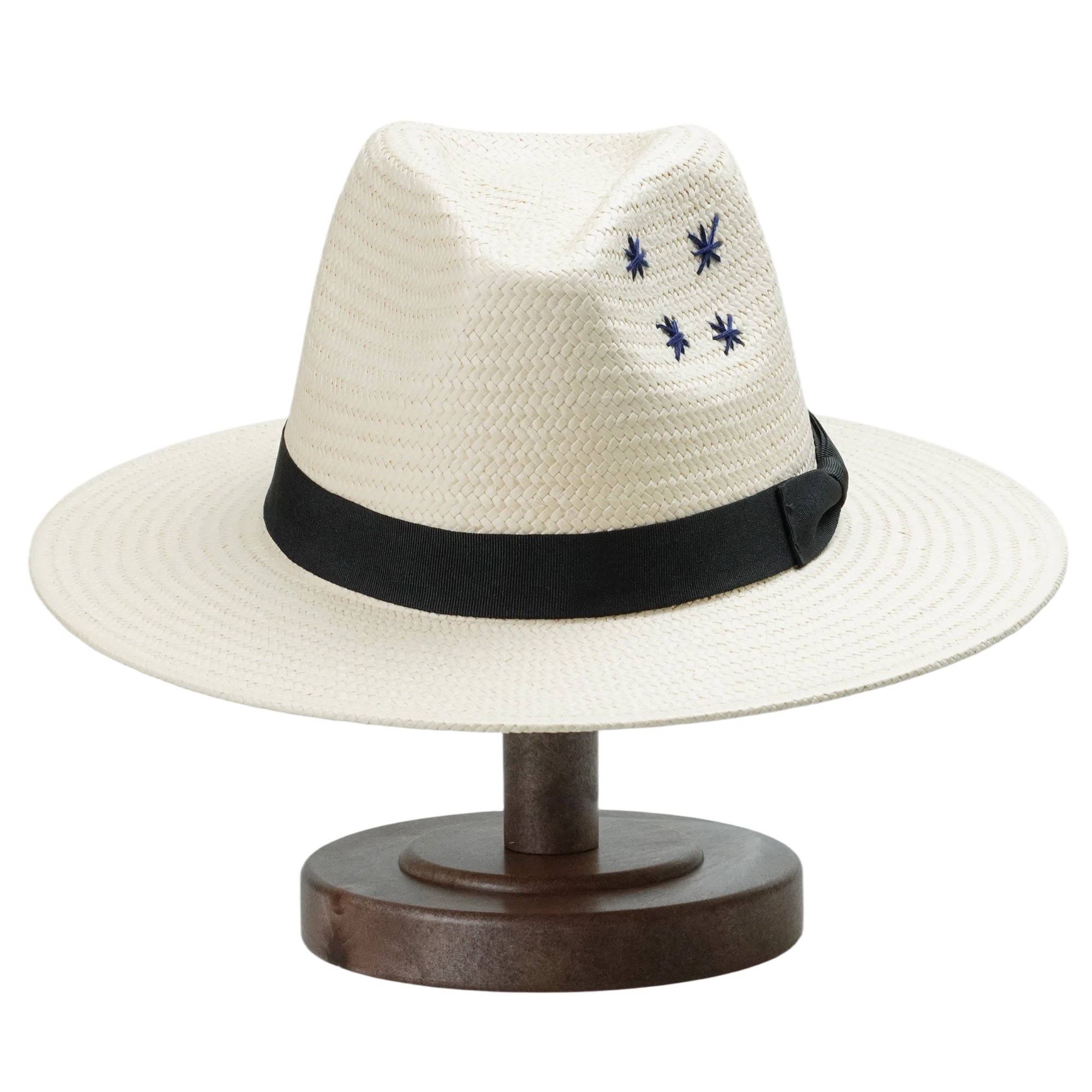 Off-White Straw Hat - Classic Teardrop with Star Detail