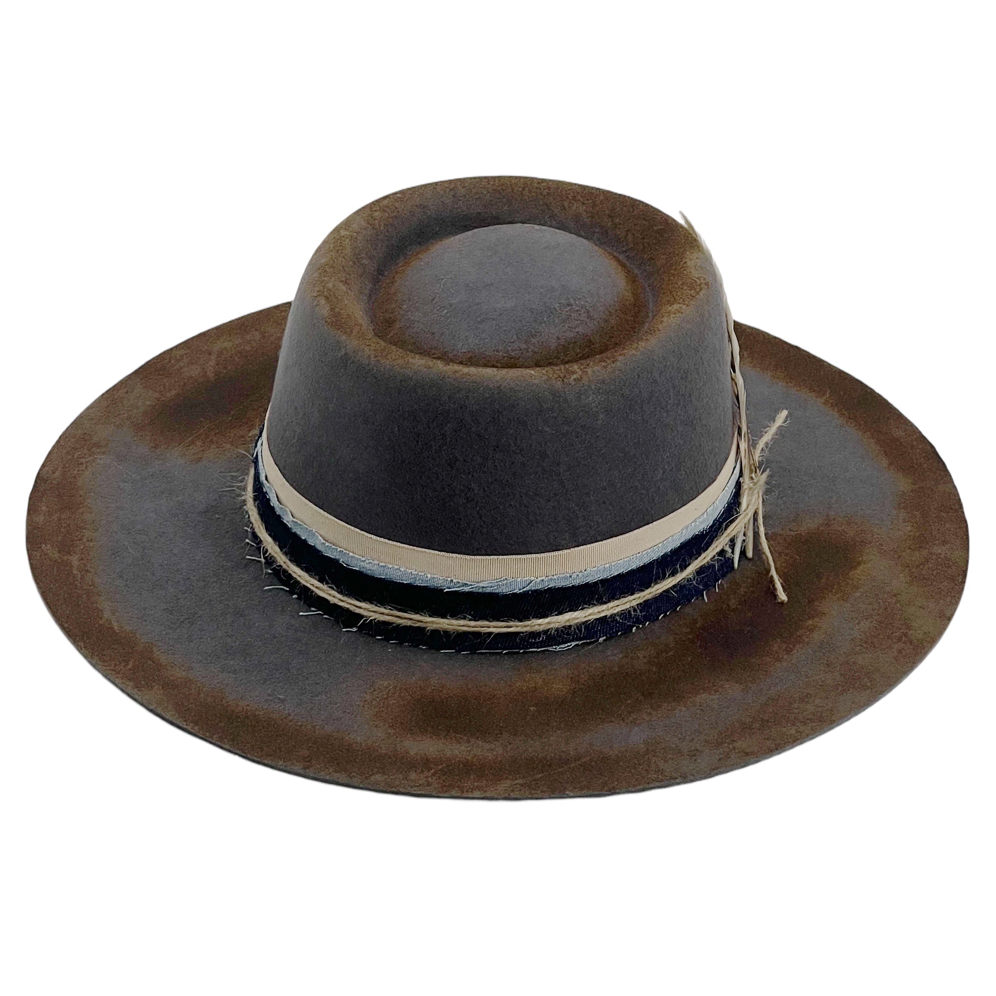 Night Sky Custom Flat-Brim Wool Felt Cowboy Hat