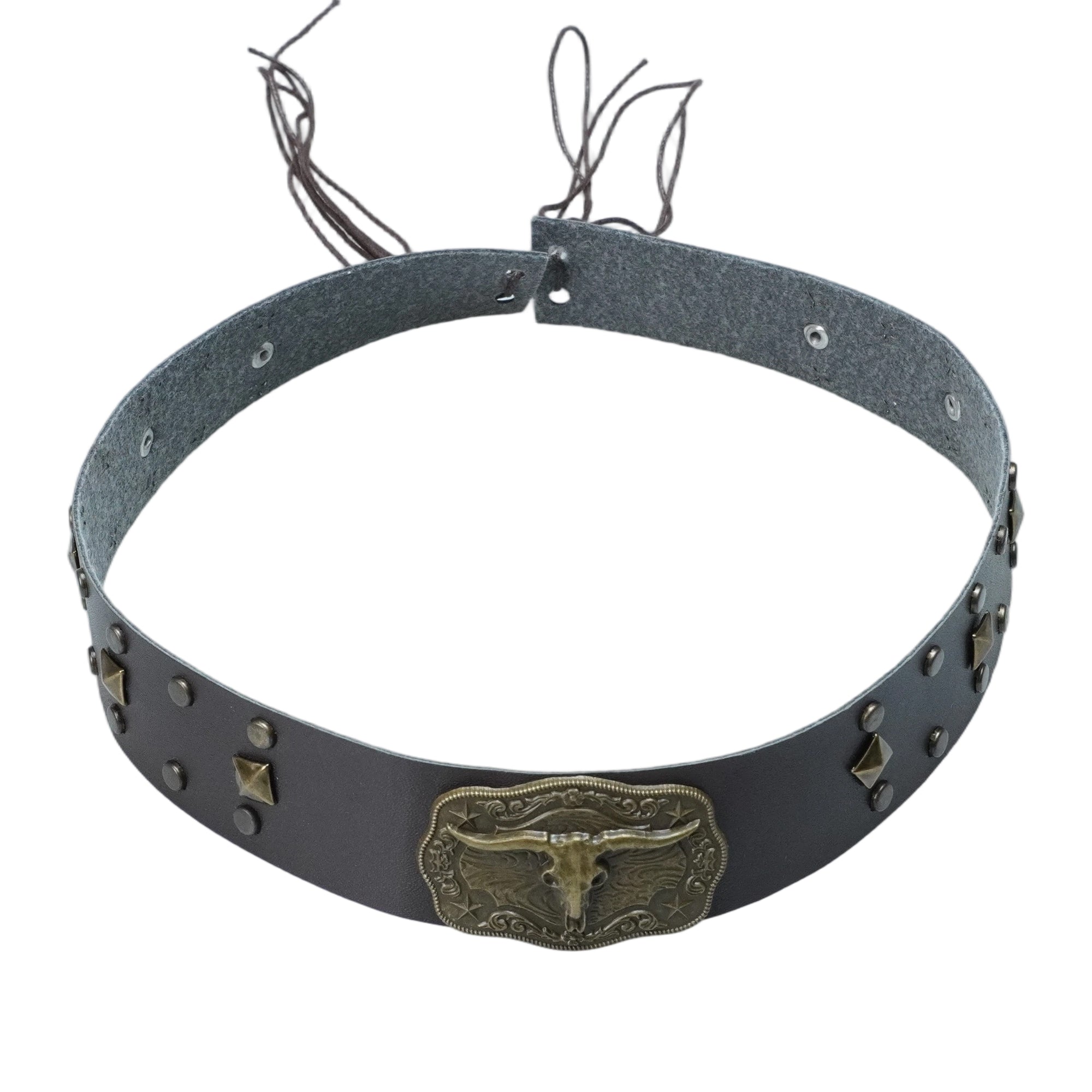 SHEEP HEAD STUDD LEATHER HAT BAND