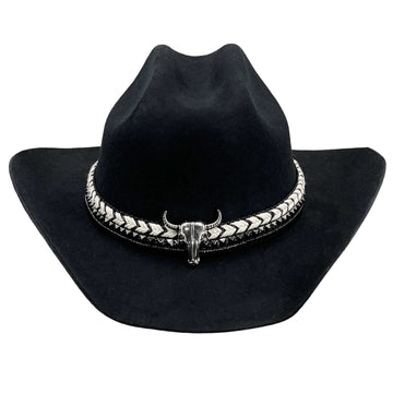 Bold Black Hat – Cow Accent on Band