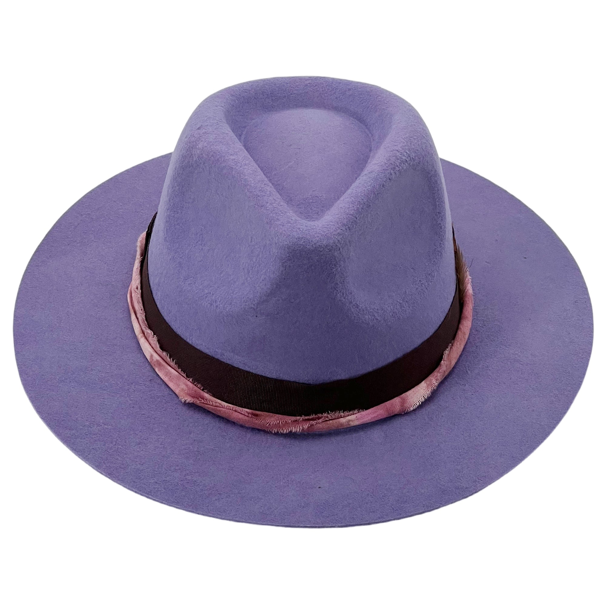 Violet Fedora – Tie-Dye Band & Feather