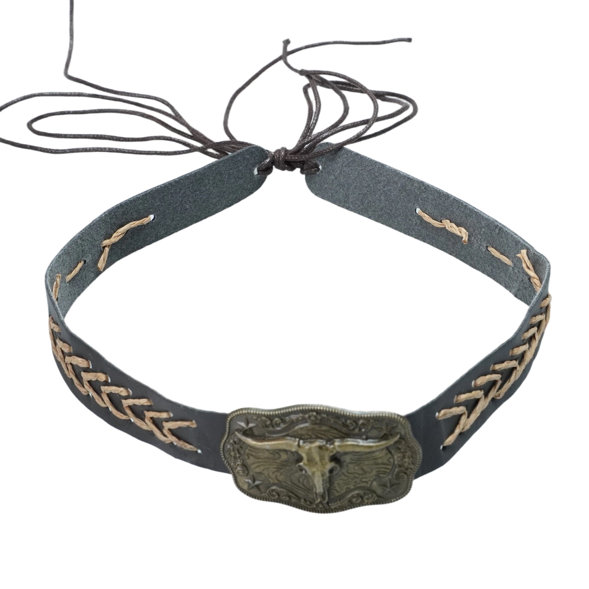 SHEEP HEAD METAL LEATHER HAT BAND