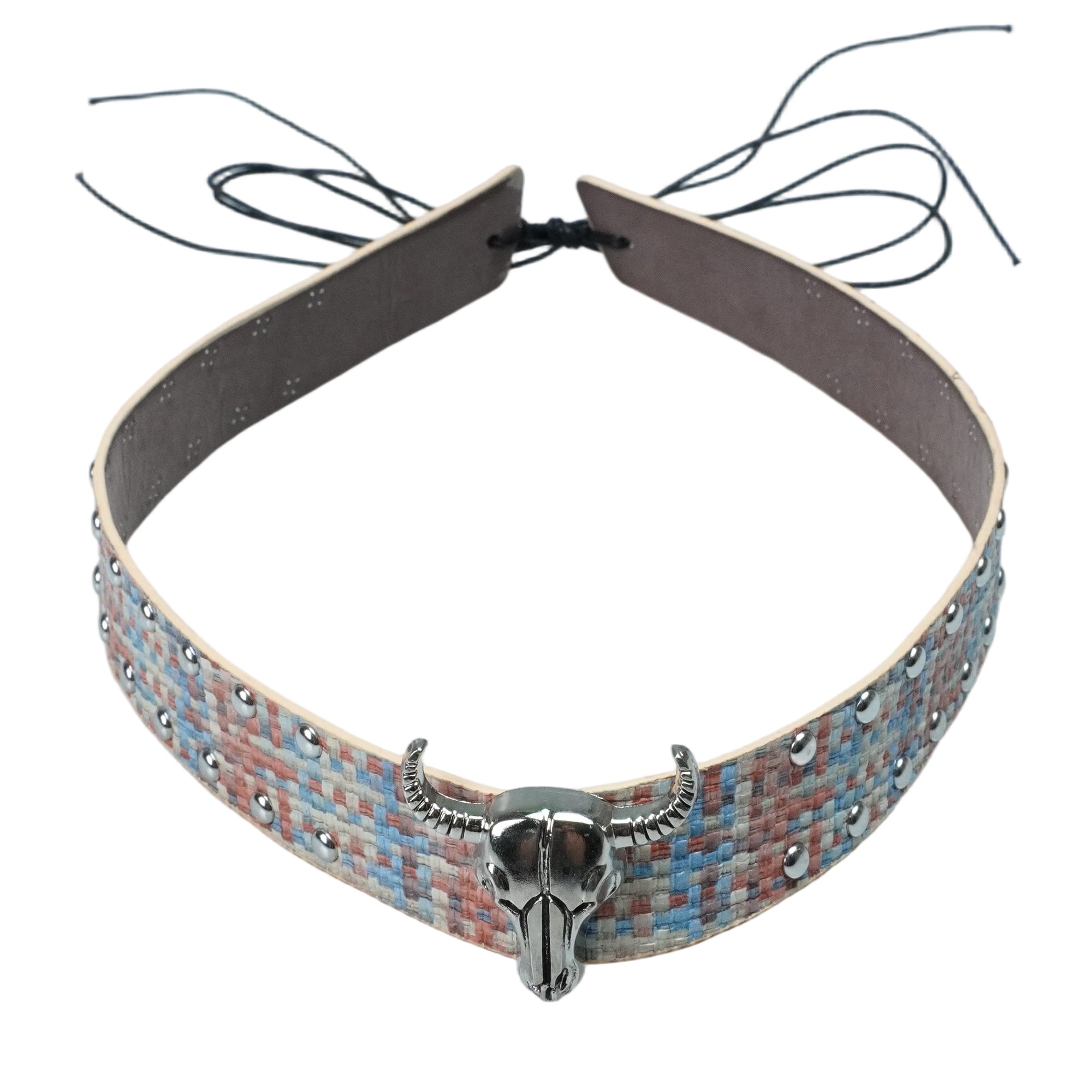 COLORFUL BRAIDED METAL LEATHER HAT BAND