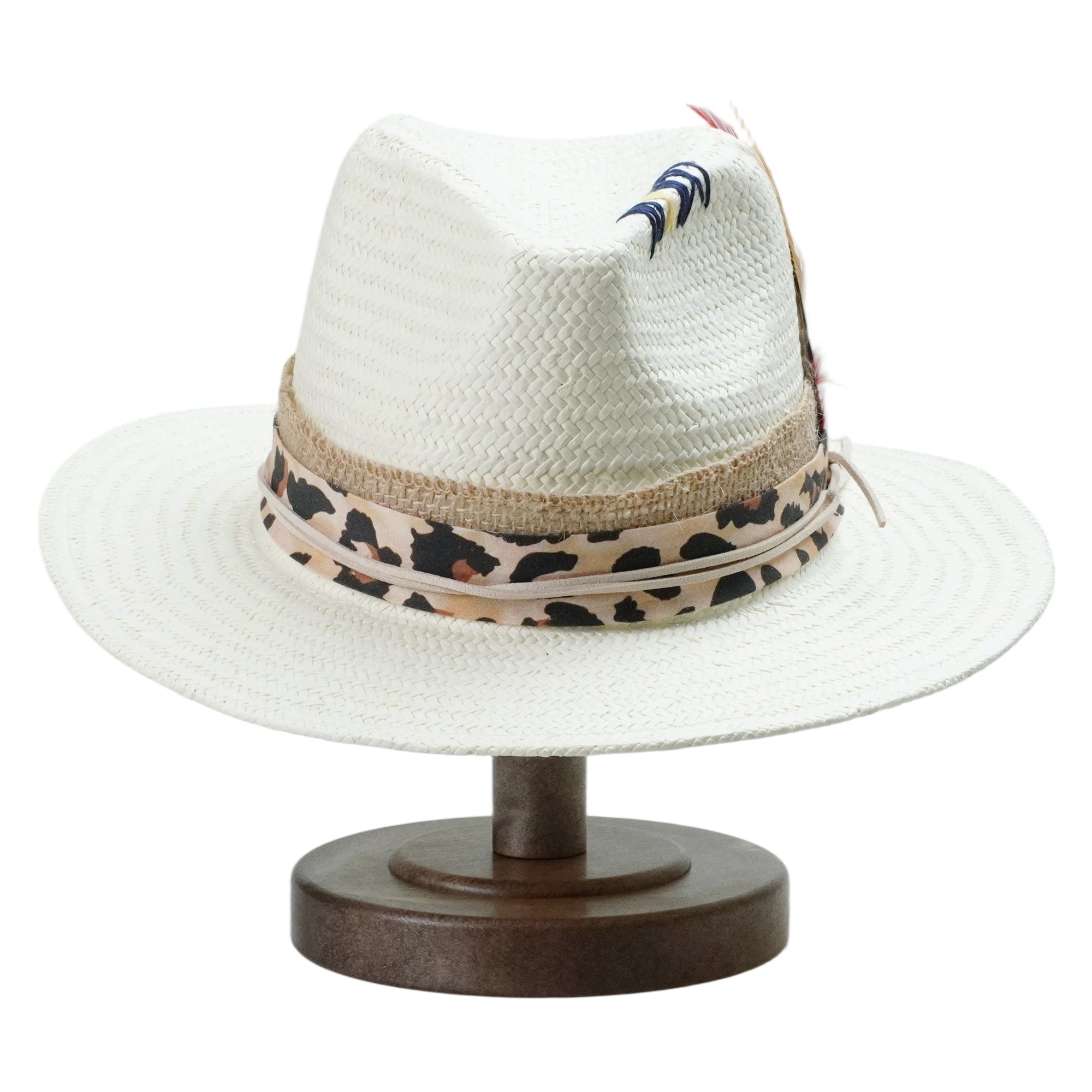 Classic Gus Crown - Off-White with Feather Detail