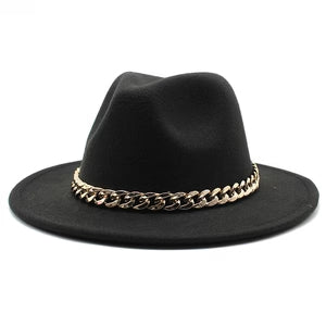 Solid Color Flat-Brim – Chain Band Design