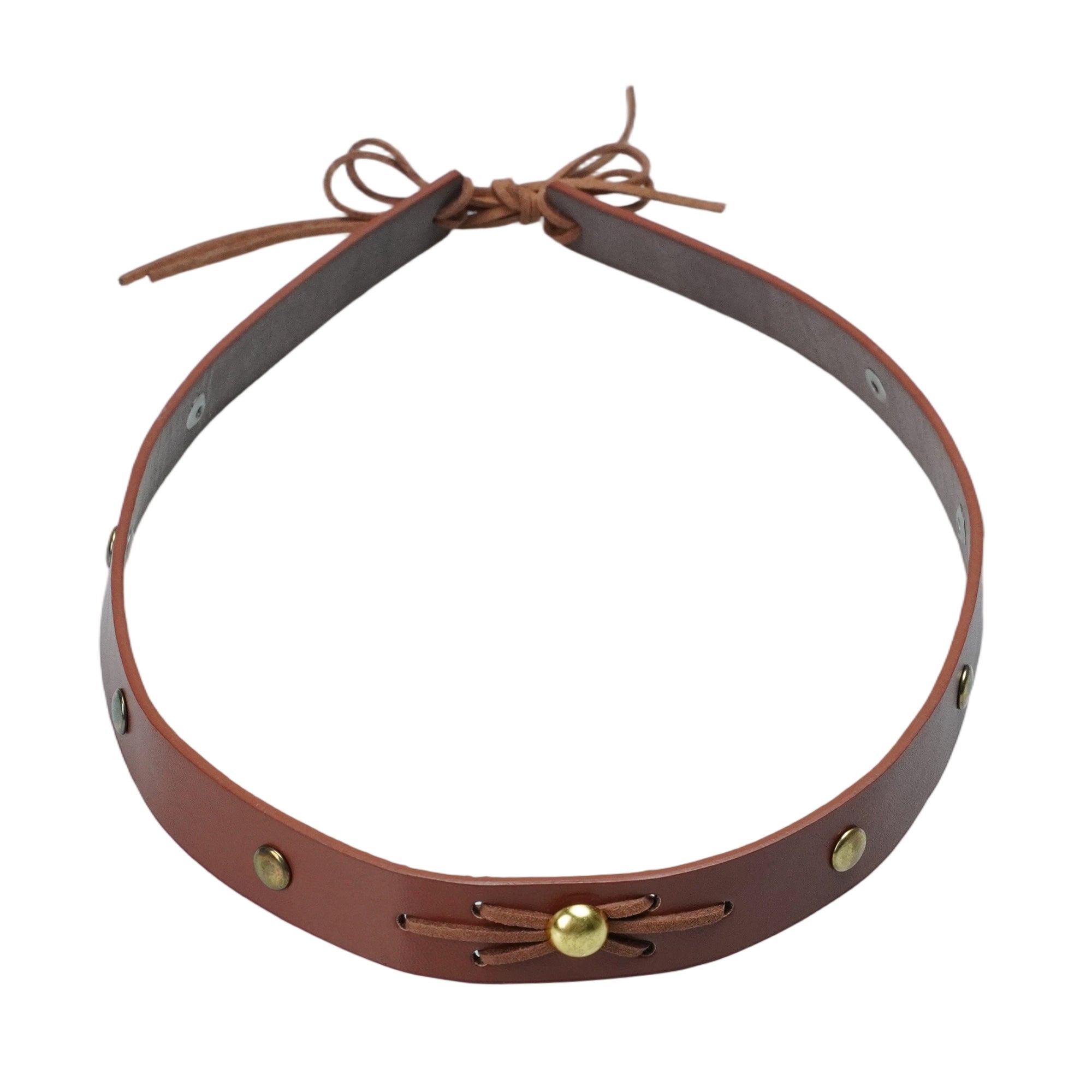 COPPER STUDDED LEATHER HAT BAND
