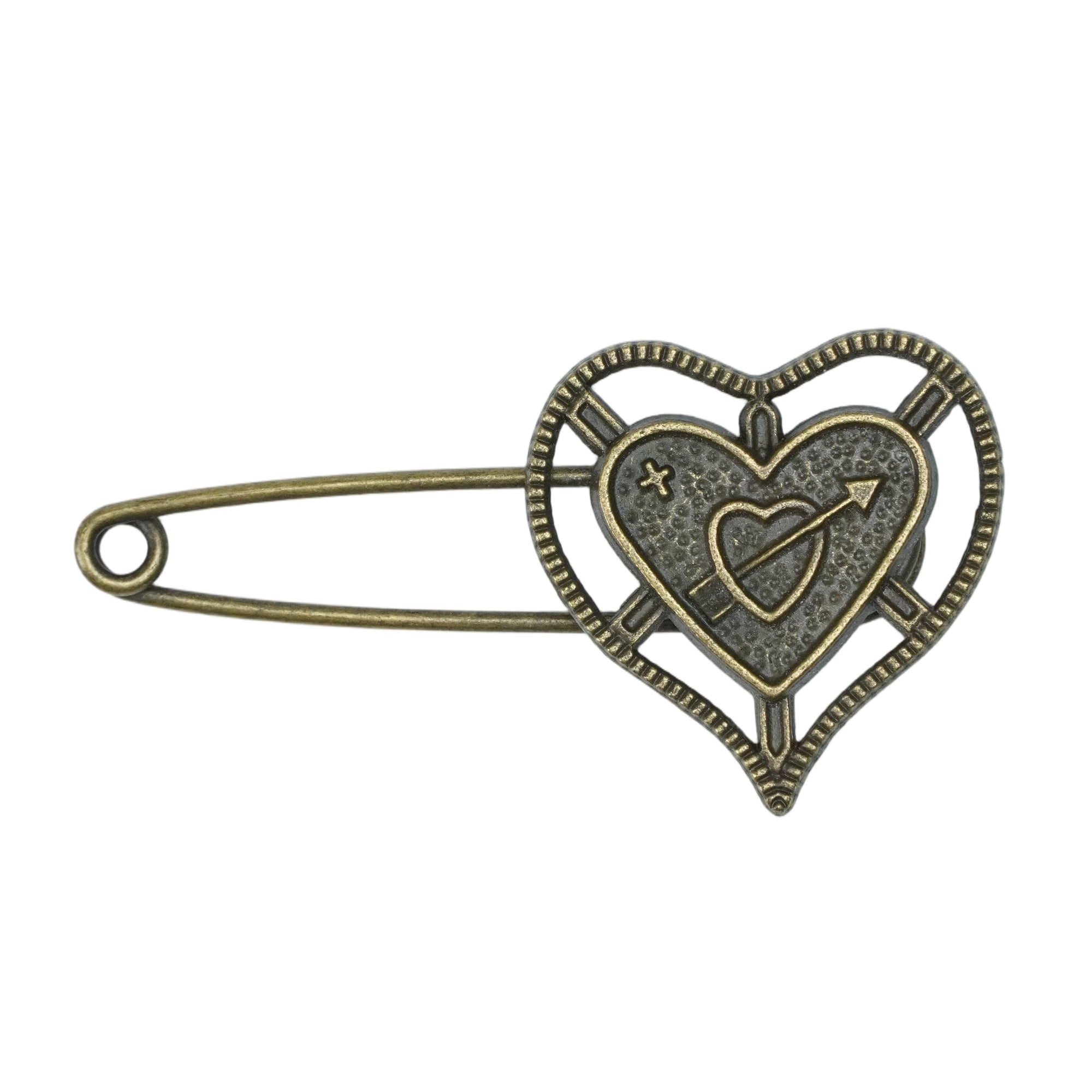 VINTAGE COPPER HEART HAT PIN