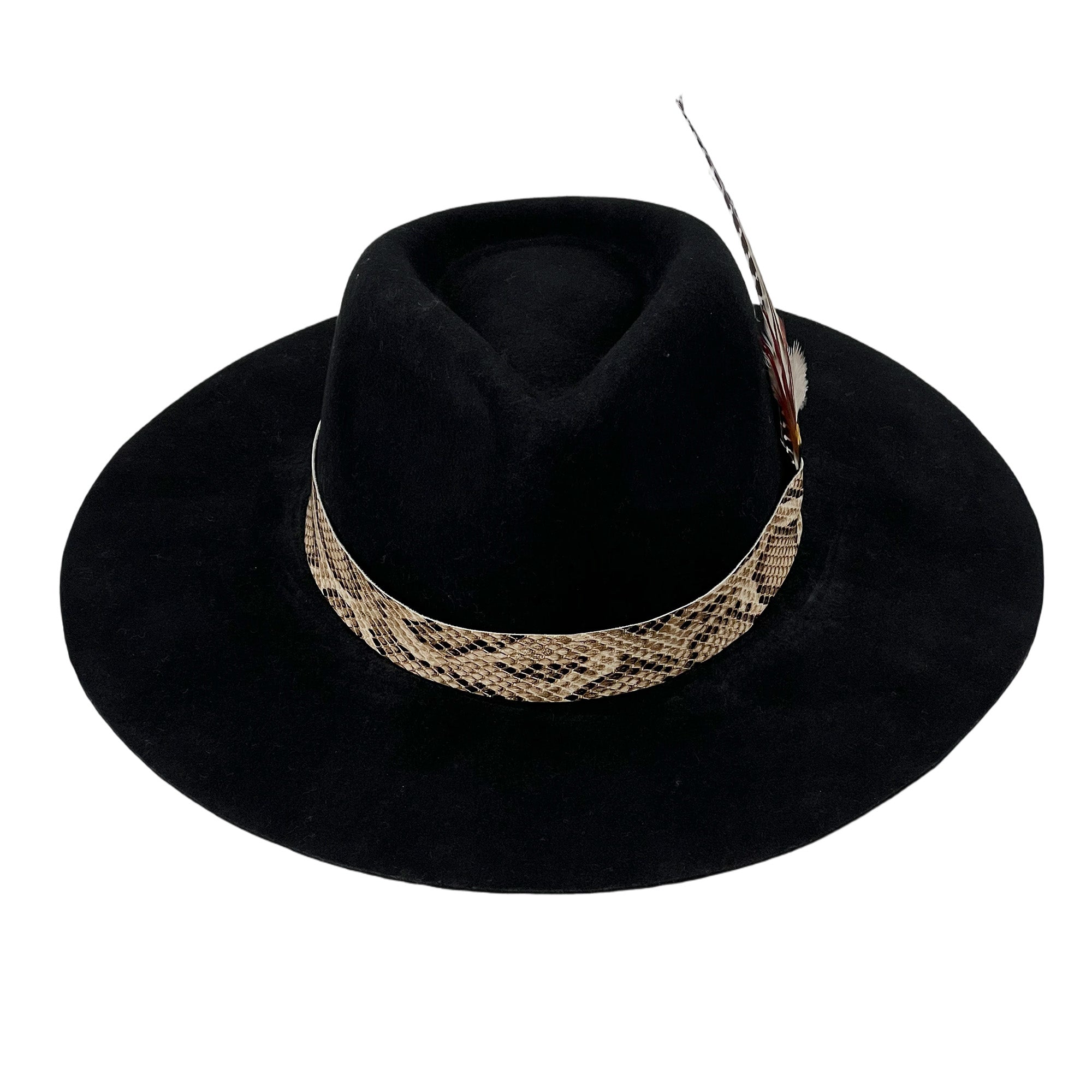 Custom Feather Black Felt Hat