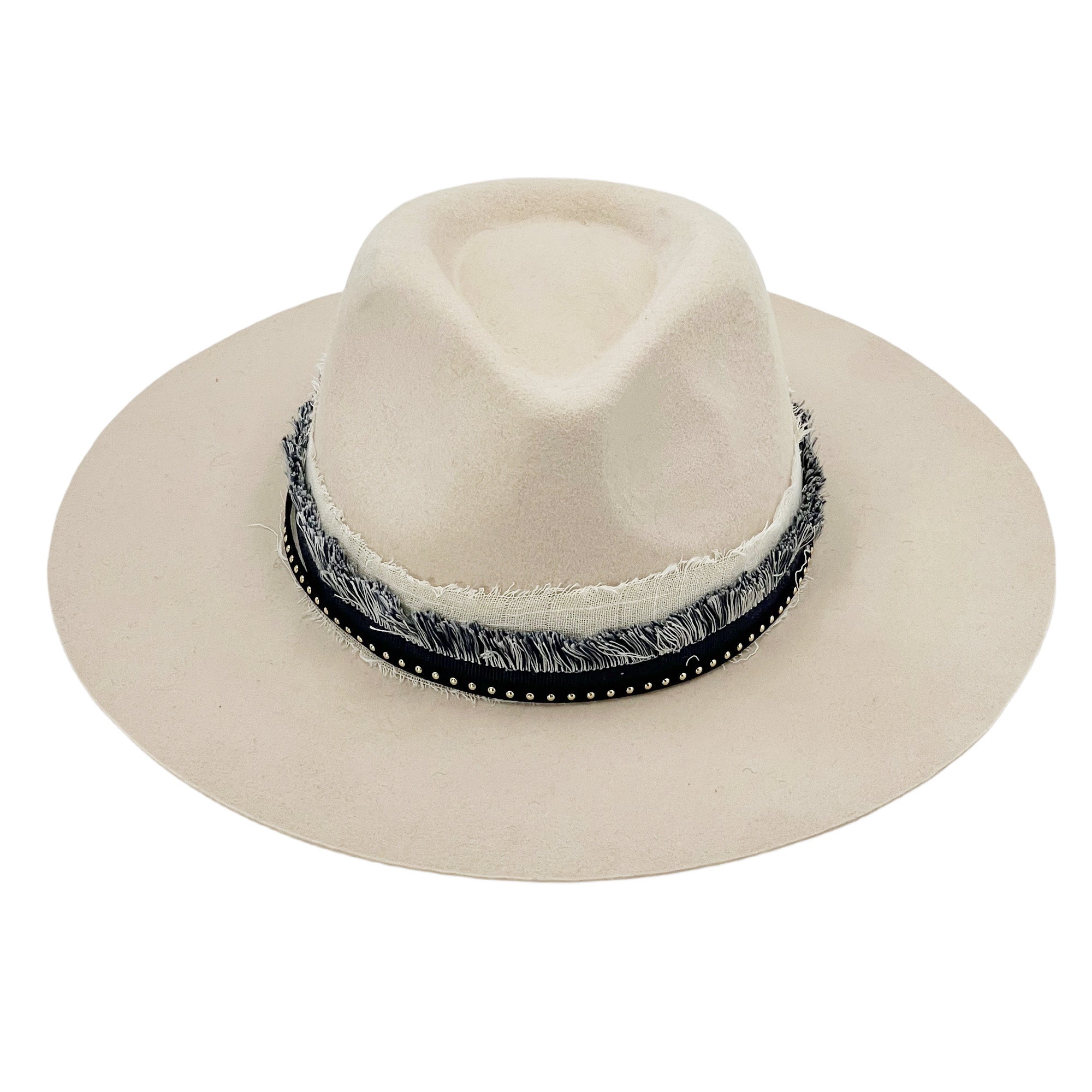 Soft Beige Wide-Brim – Artisan Fabric Band