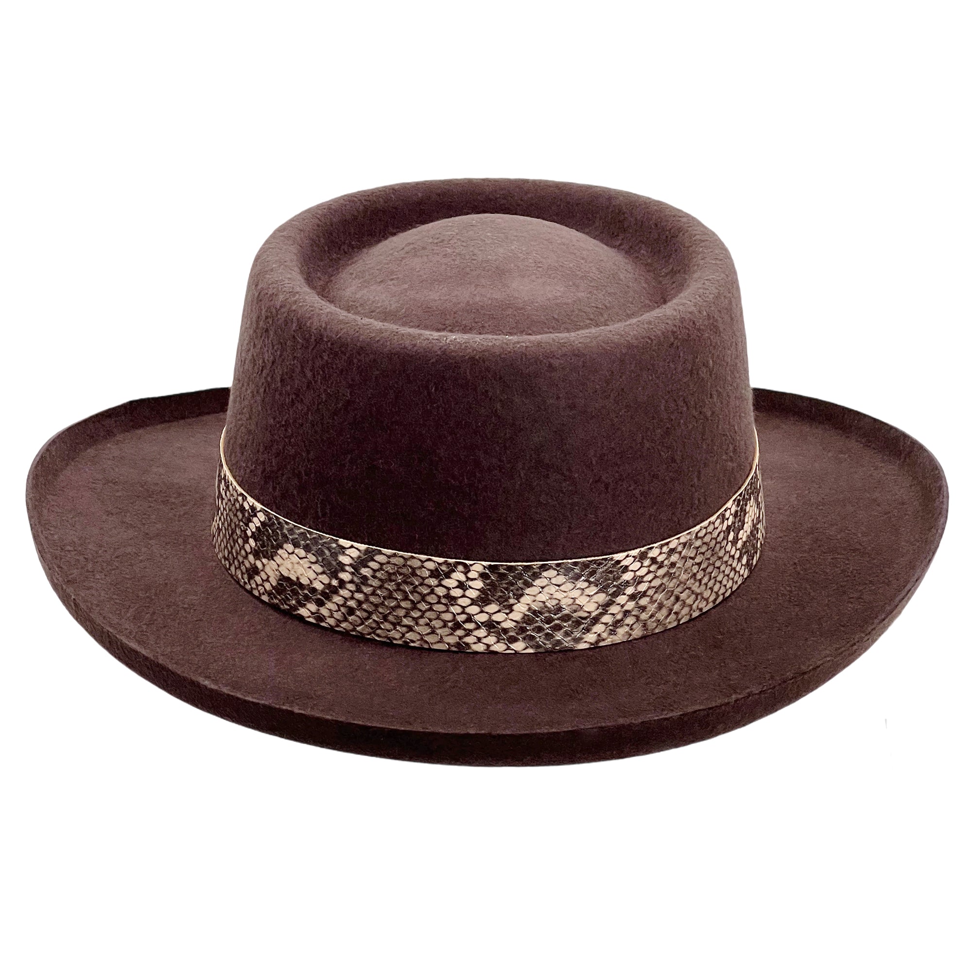 Brown Gambler Hat – Patterned Band