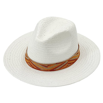 Elegant Straw Hat – Custom Fabric Detailing