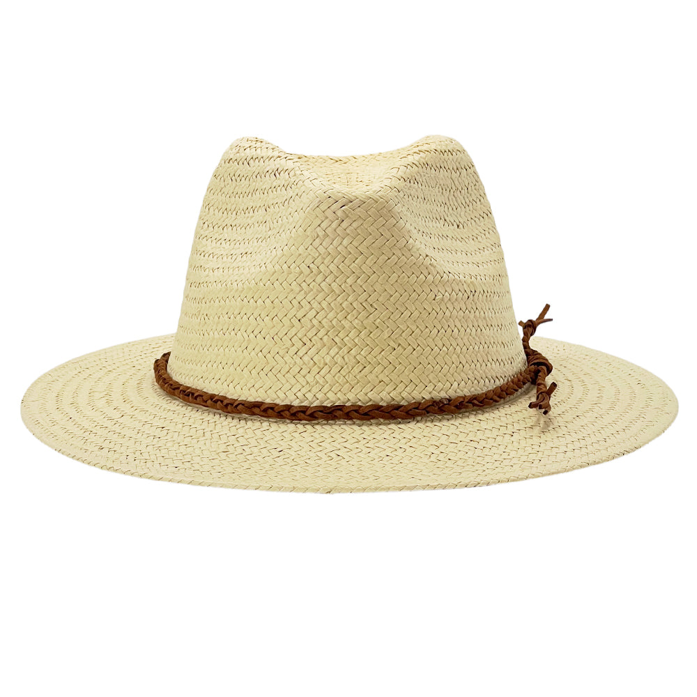 Summer Flat Brim – Brown Cord Knot Accent