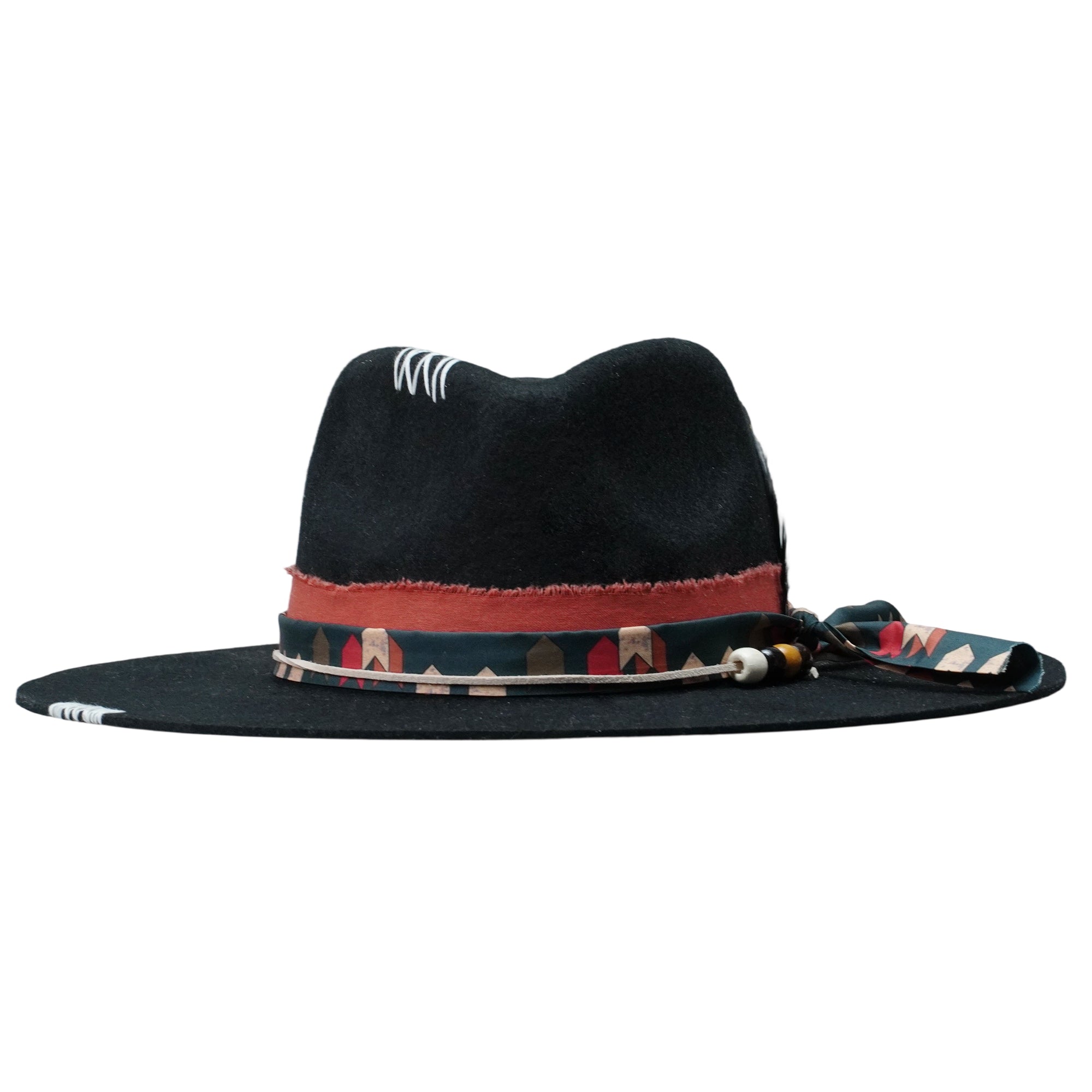 Teardrop Felt Hat with Feather Accent