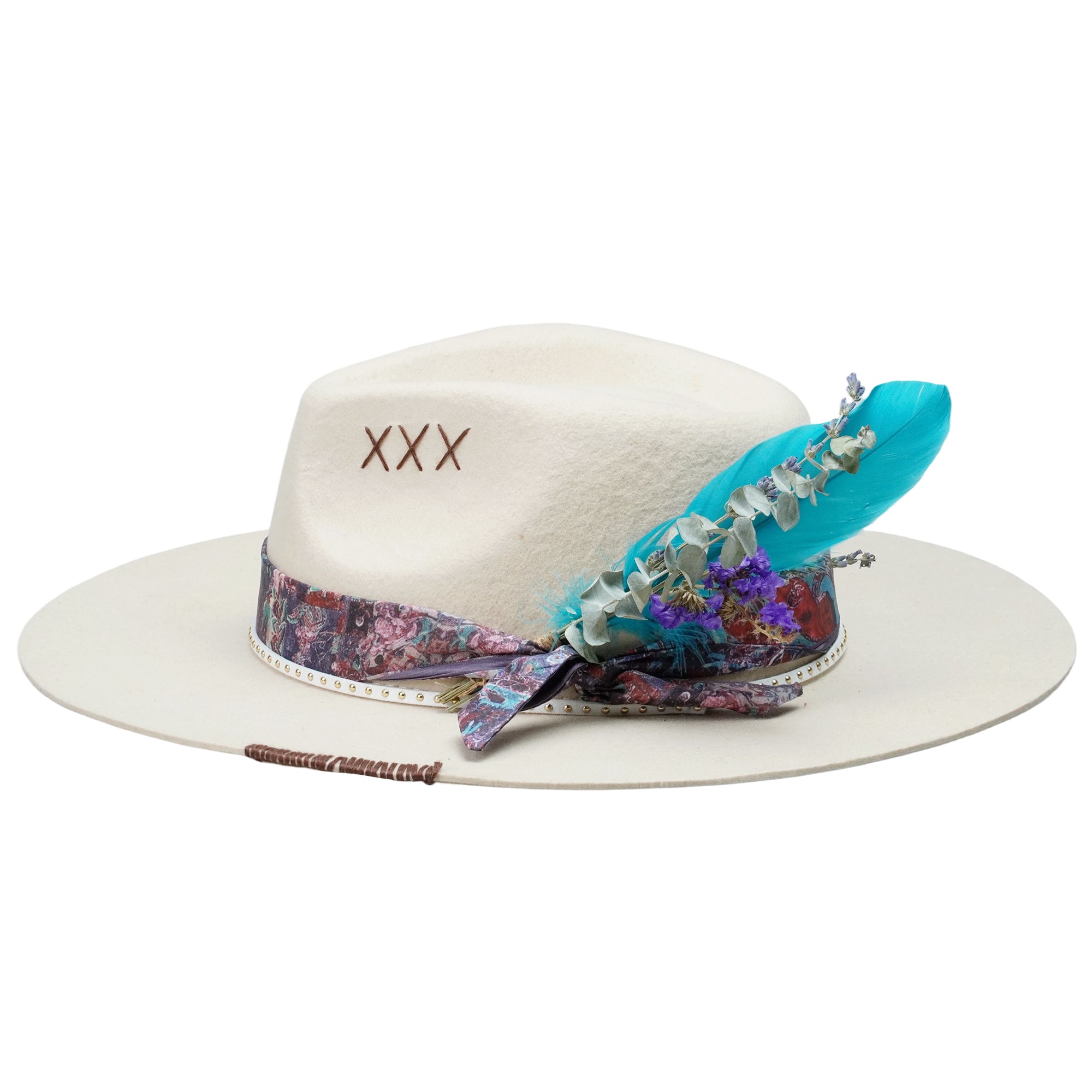 Classic Teardrop Crown - Off-White with Floral Accent