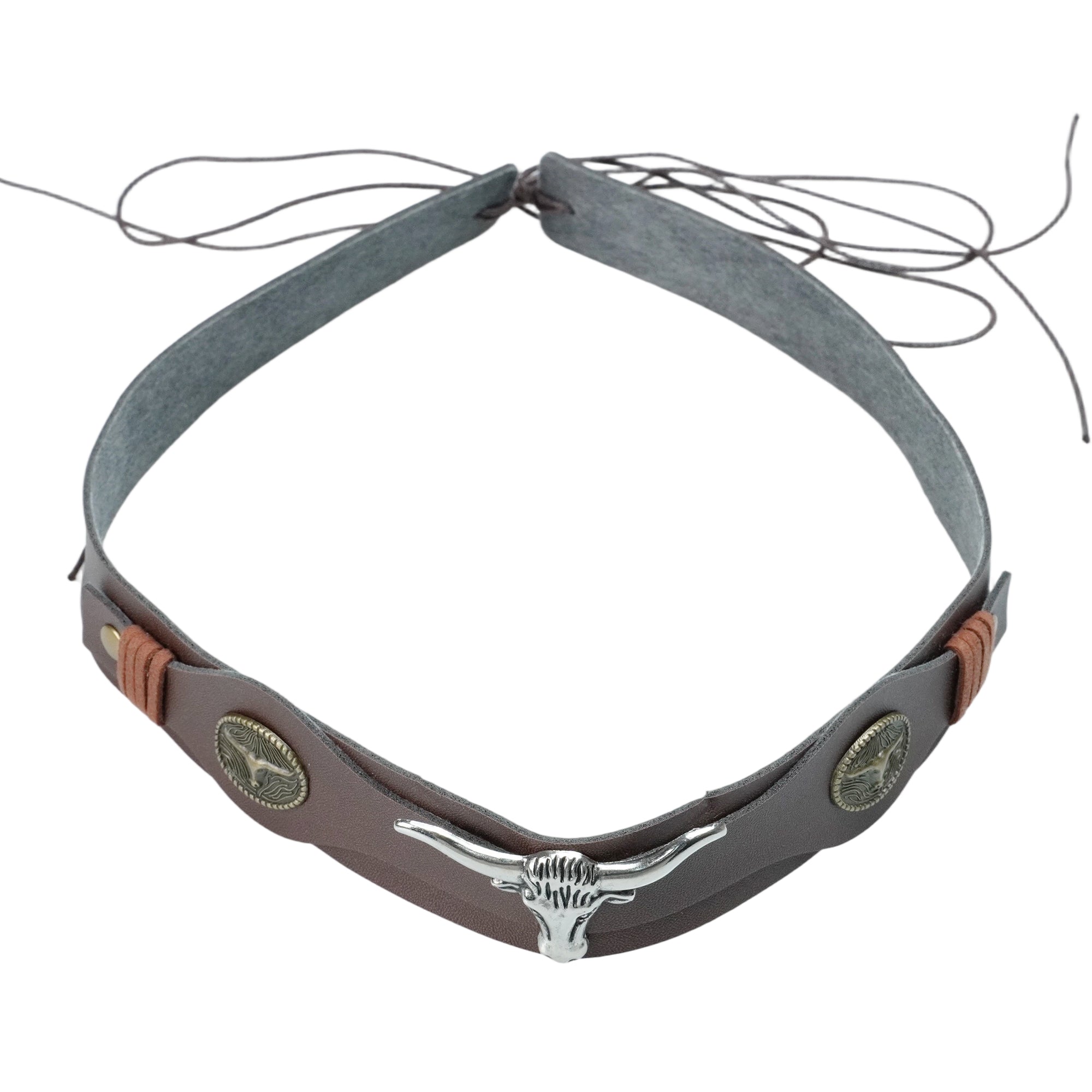 SILVER BULL LEATHER HAT BAND