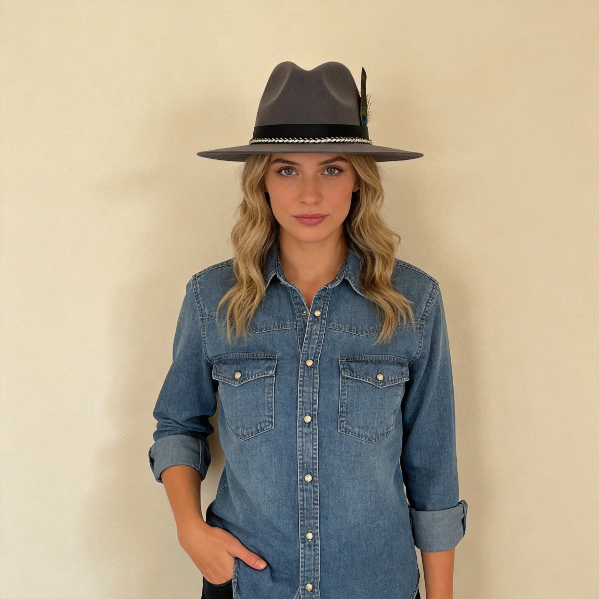 Custom Woven Band Hat – Deep Gray