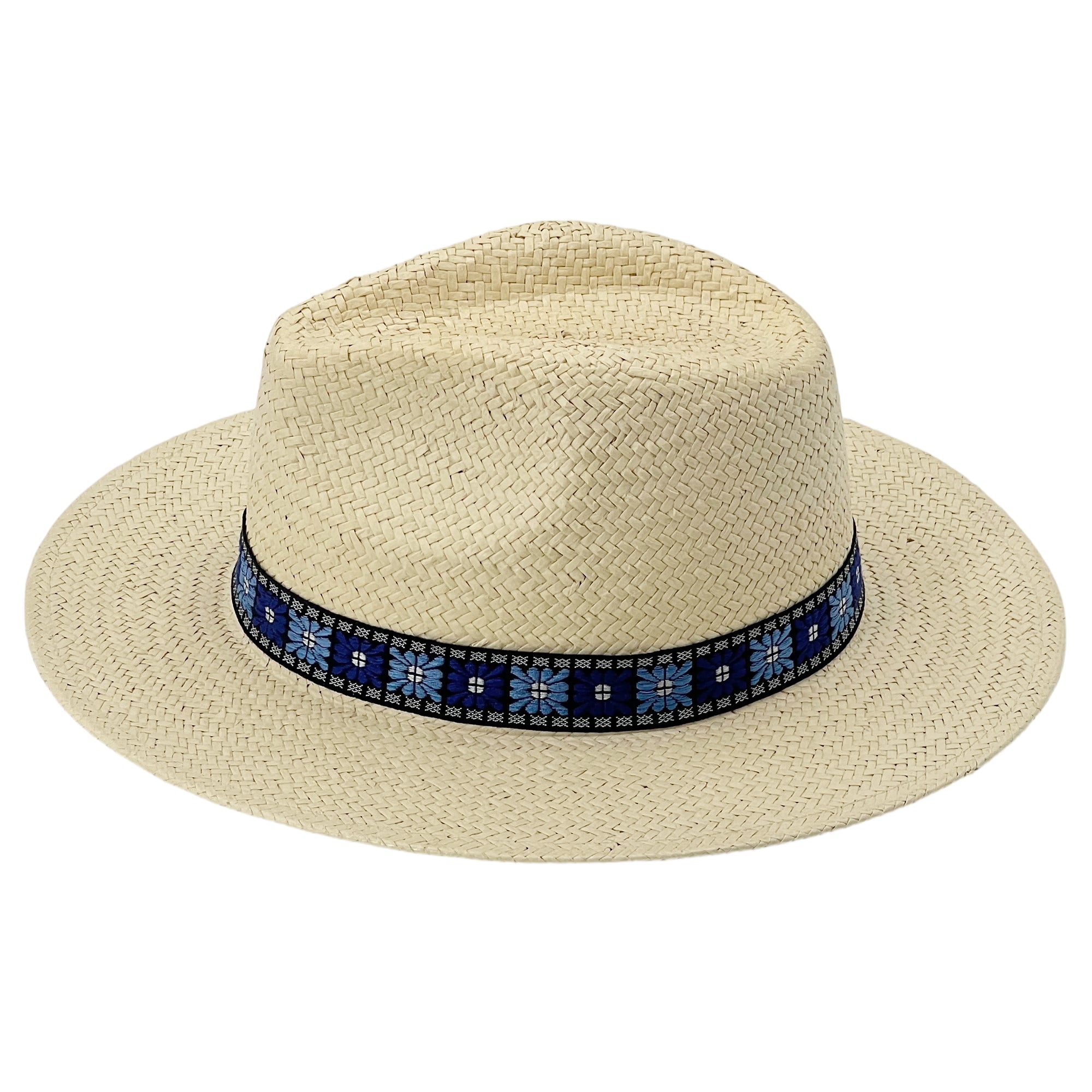 Modern Straw Hat – Woven Accent in Beige